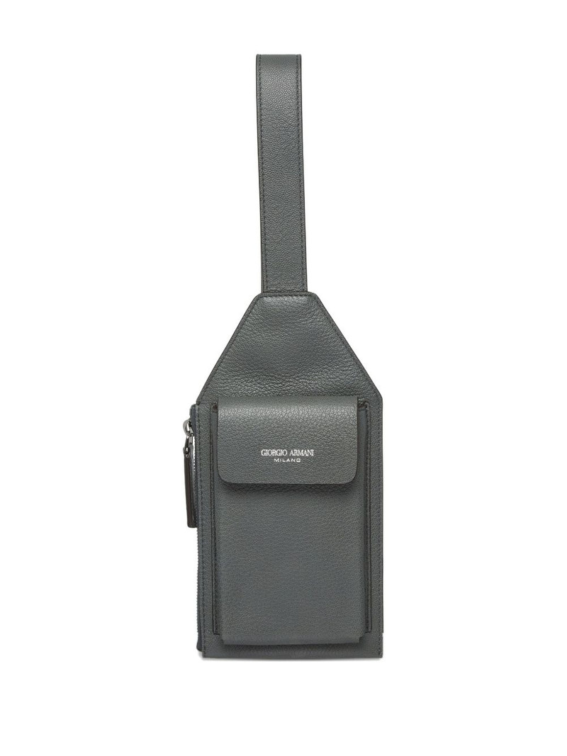 GIORGIO ARMANI leather messenger bag outlook