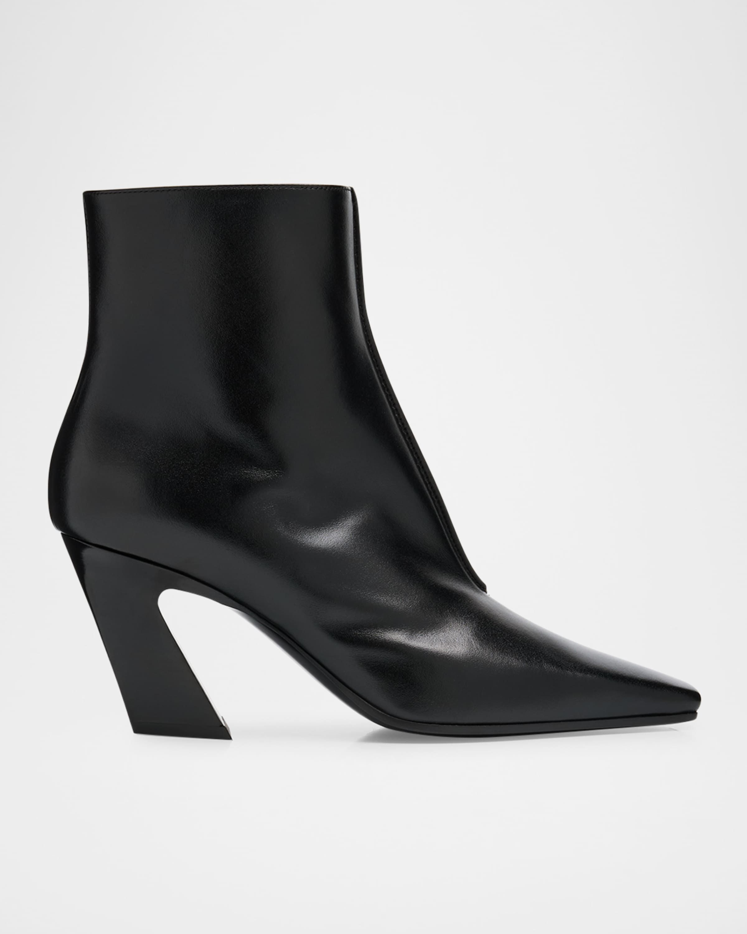 Lewis Leather Square-Toe Ankle Boots - 1