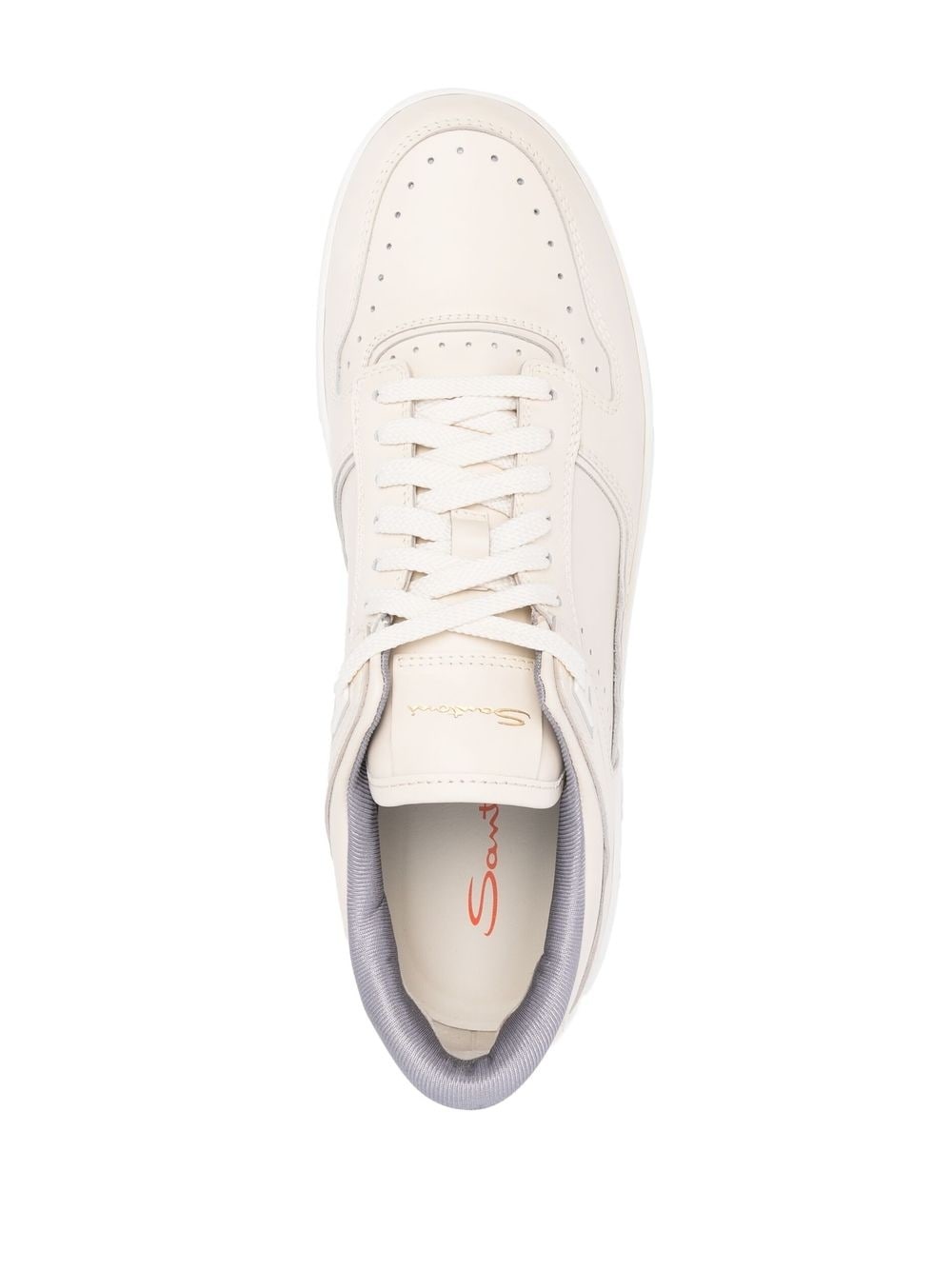 low-top leather sneakers - 4
