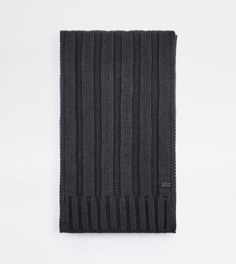 CASHMERE BLEND SCARF - GREY 1