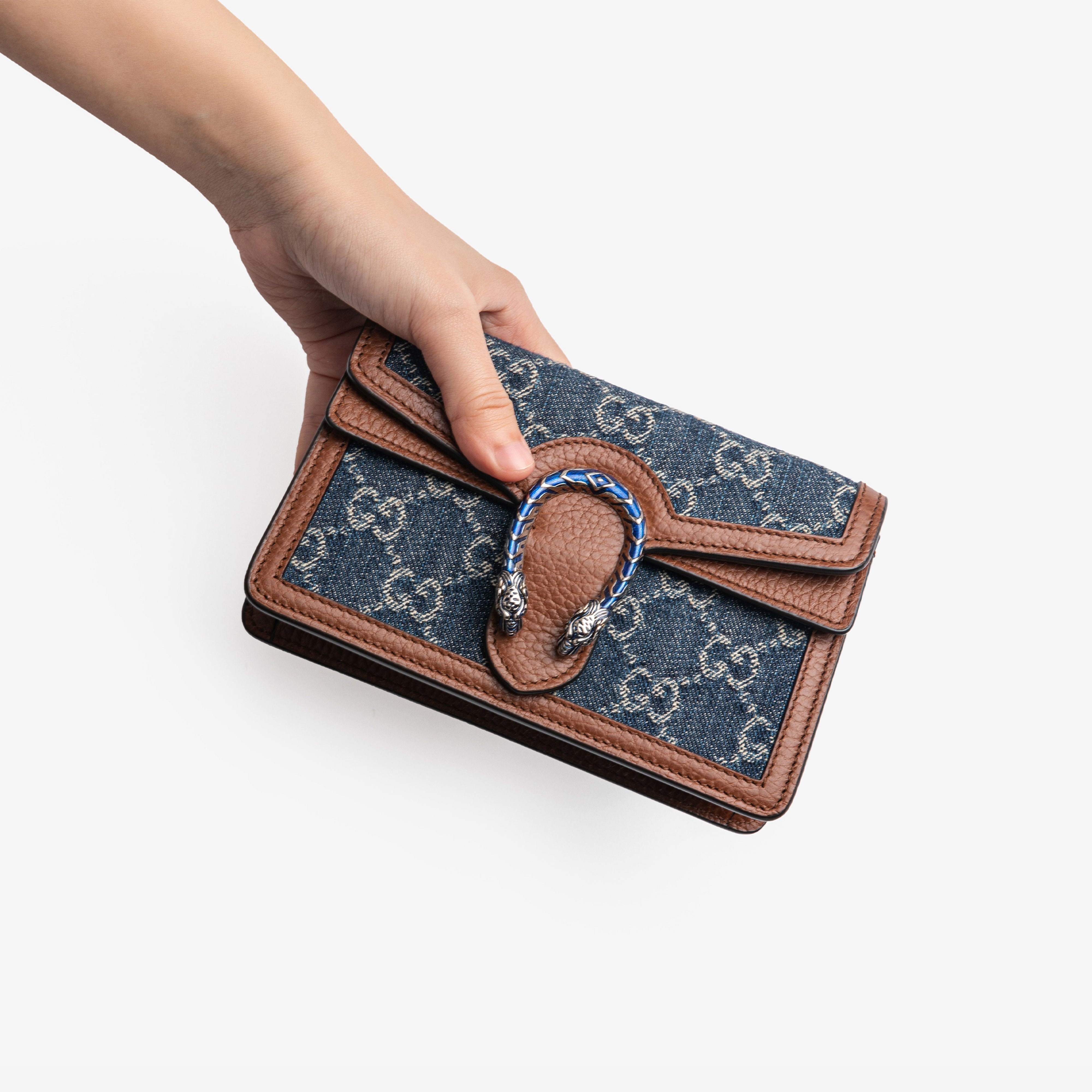 (WMNS) Gucci Dionysus Logo Denim Messenger Bag Gray Blue / Brown Retro 476432-2KQFN-4483 - 11