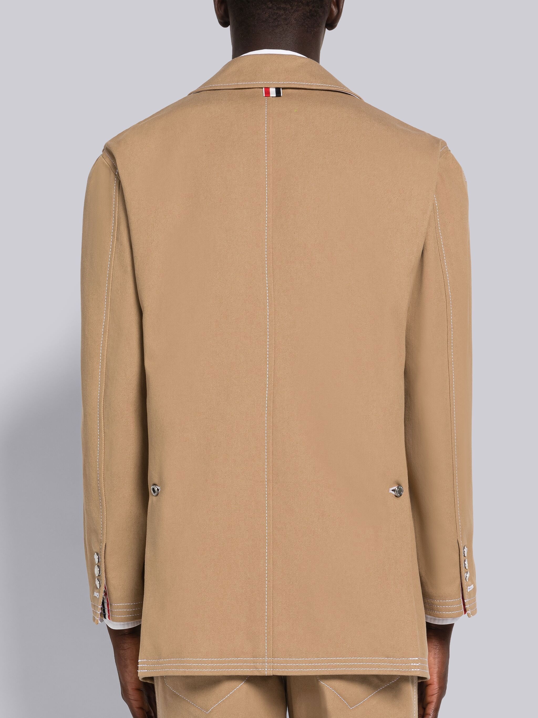 SELVEDGE DENIM TRACK STITCH BAL COLLAR OVERCOAT - 3
