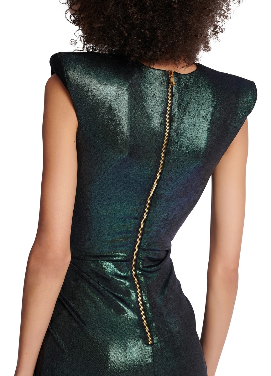 Draped iridescent jersey dress - 7