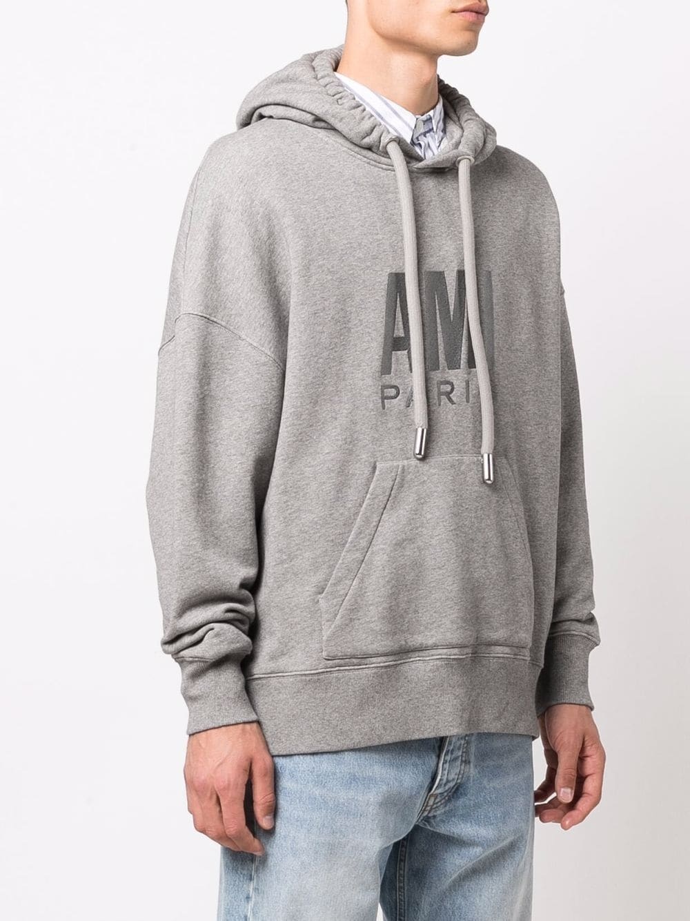 logo-print cotton hoodie - 4