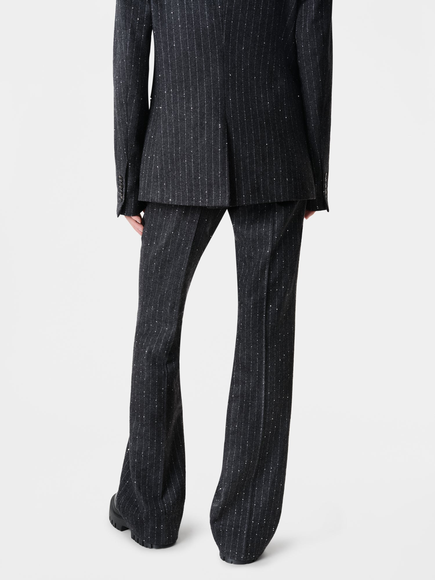 WOMEN'S SEQUIN PINSTRIPE KICK FLARE - 5