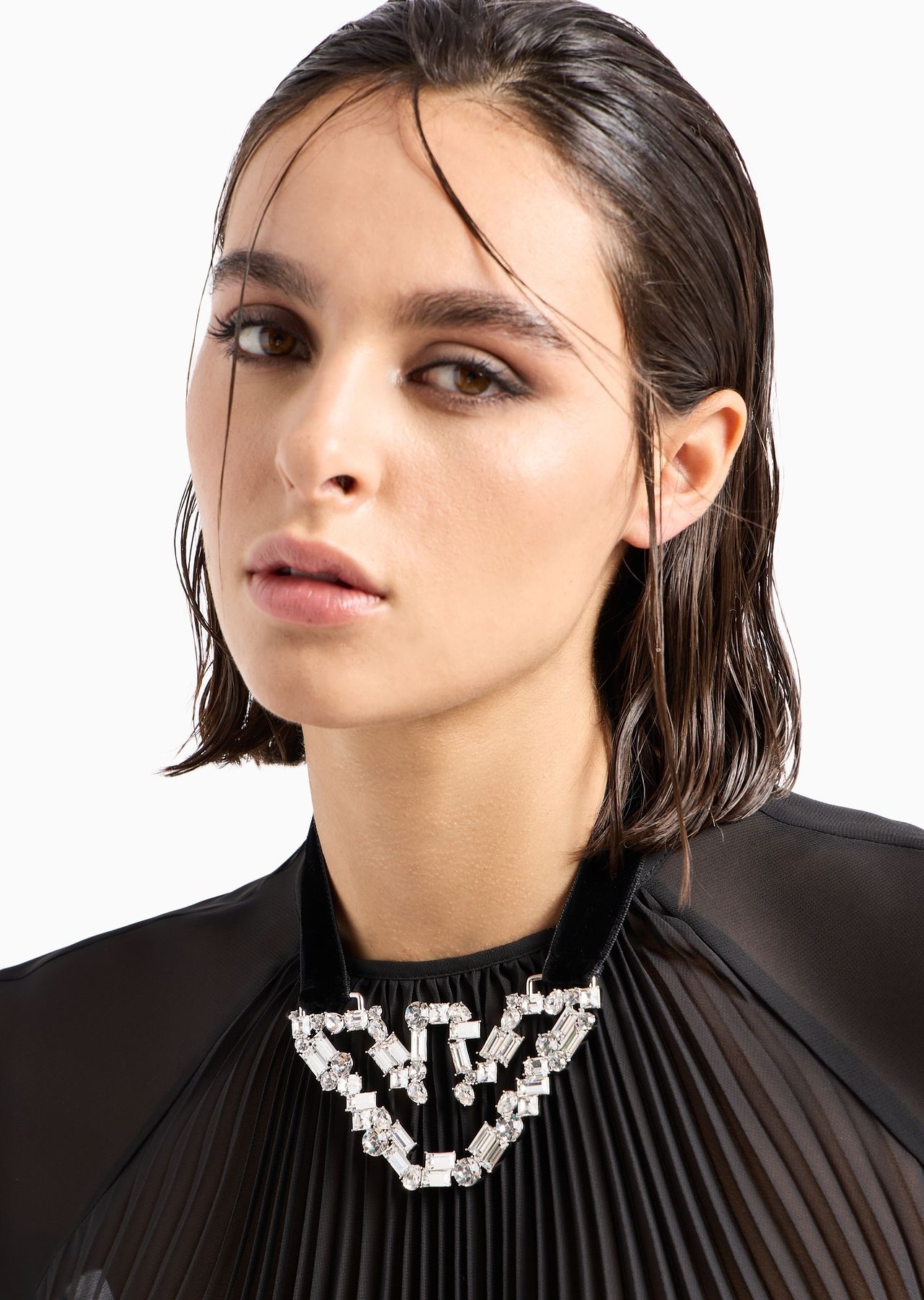 Silver-Tone Brass Bib Necklace - 3