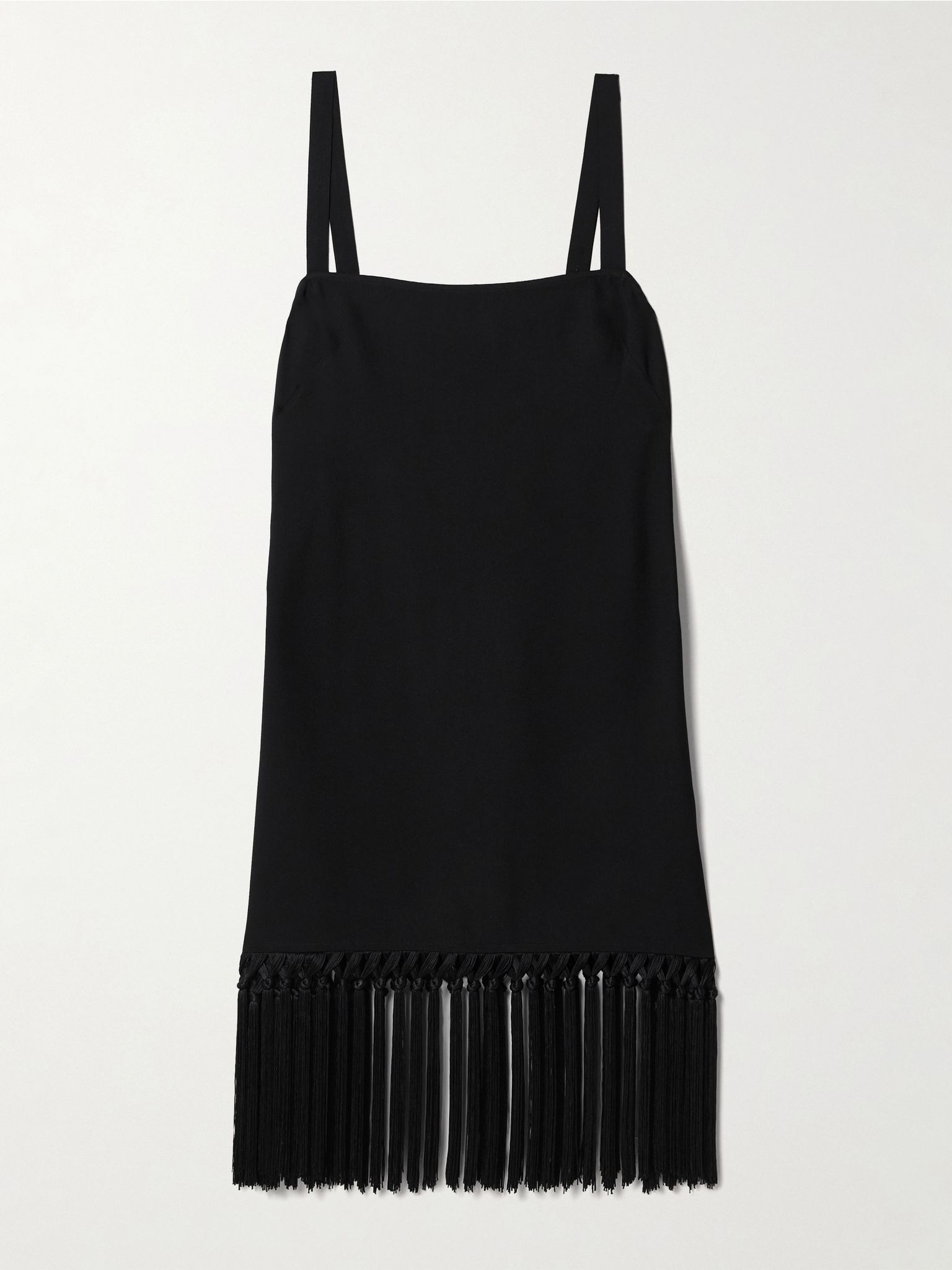 Palermo fringed crepe mini dress Black - 1
