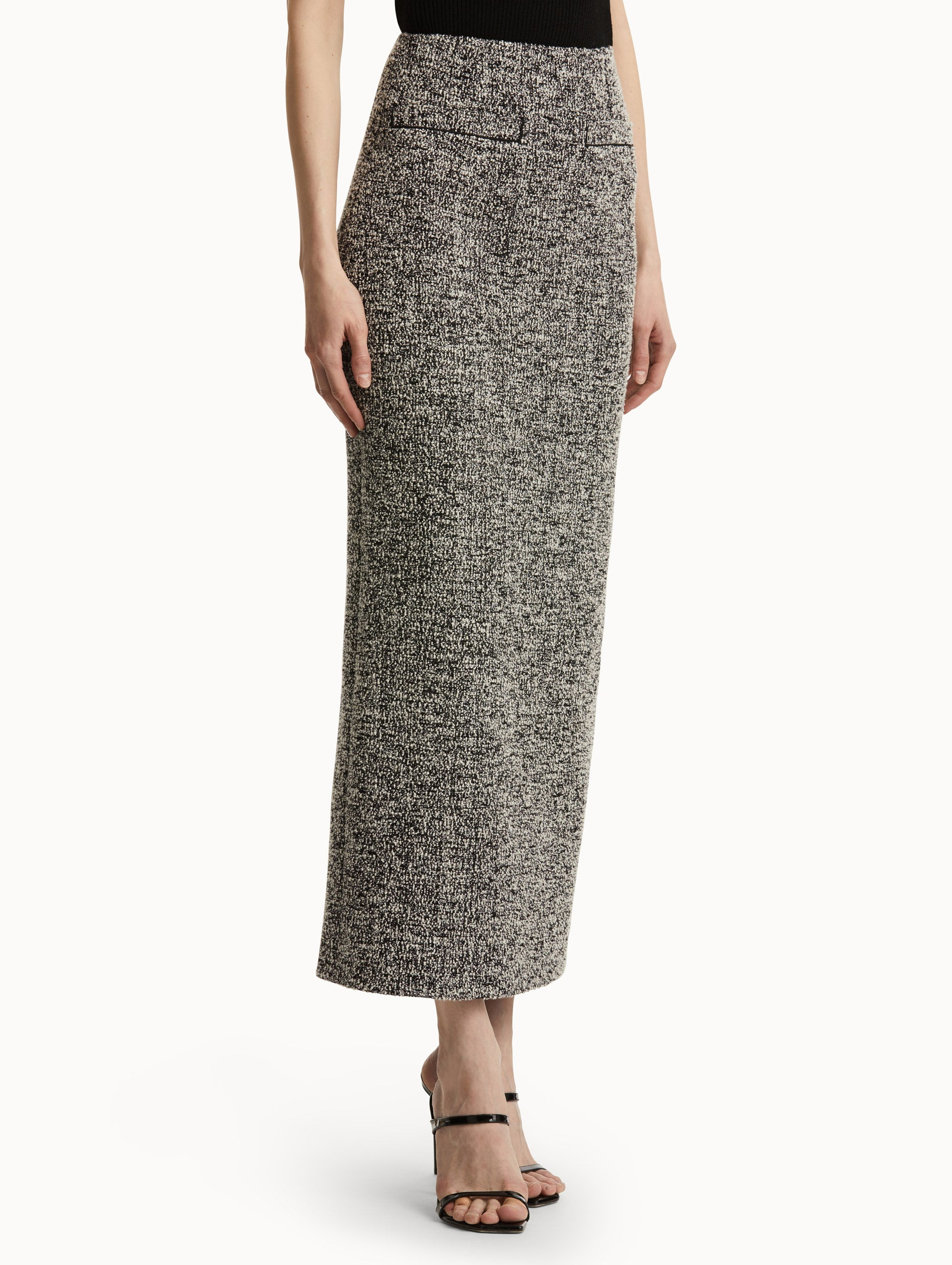 BOUCLÉ JERSEY TWEED PENCIL SKIRT - 4