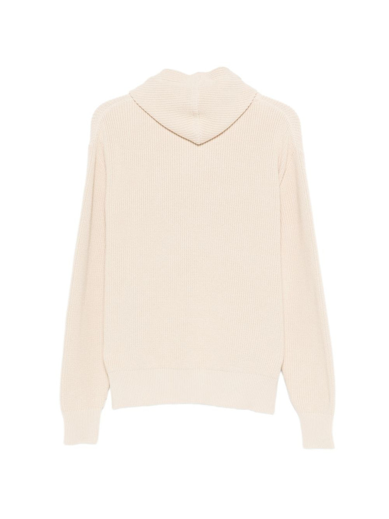 LARDINI hooded zip-up cardigan outlook