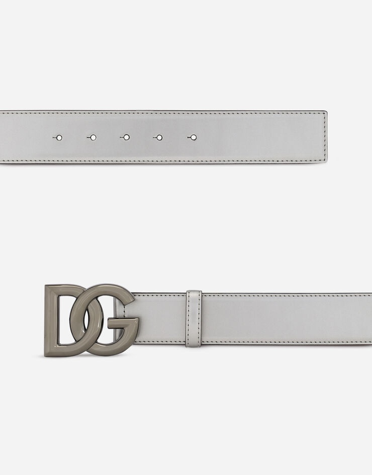 Calfskin belt with crossover DG buckle logo - 2