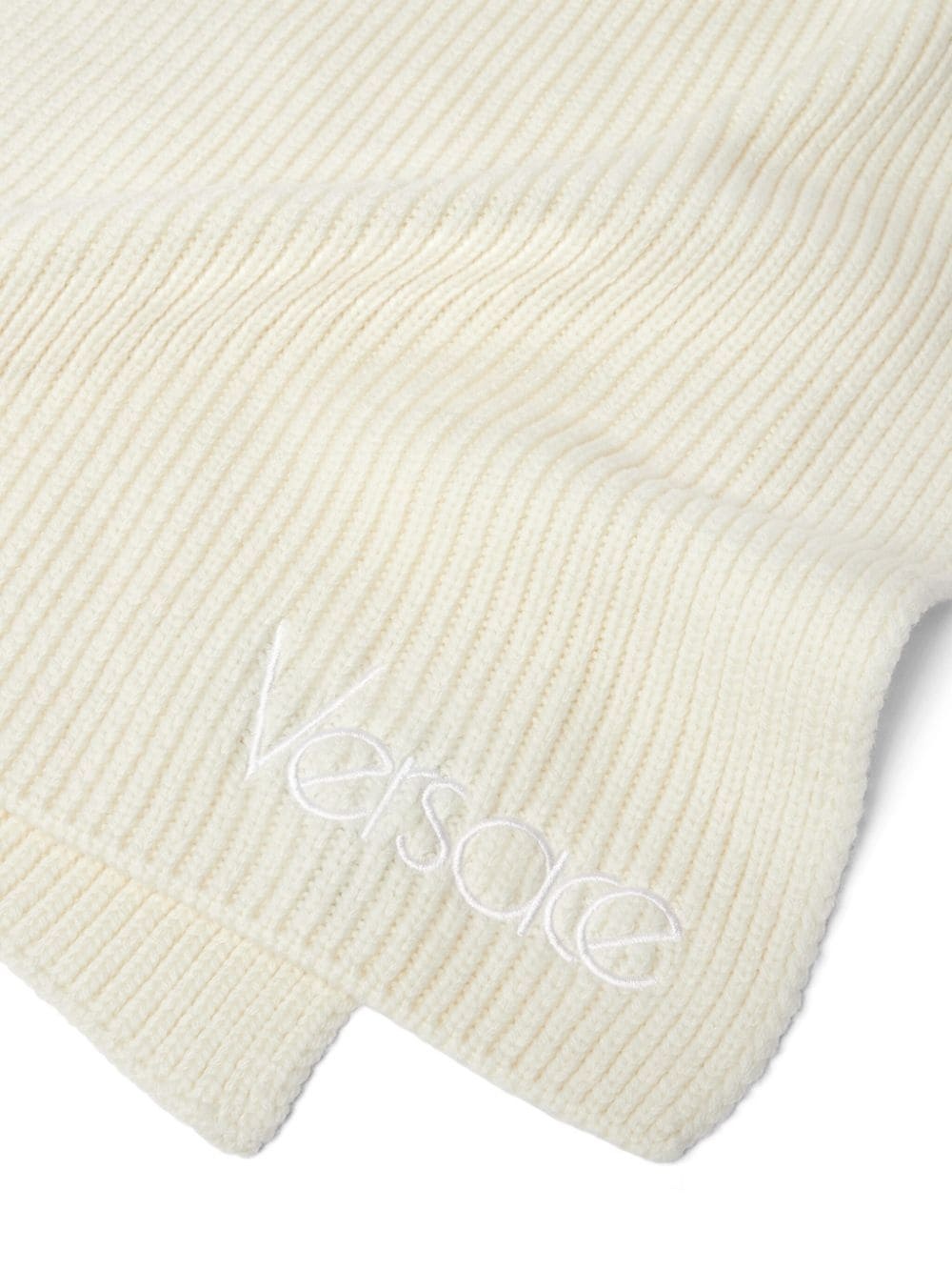 logo ribbed scarf - 2