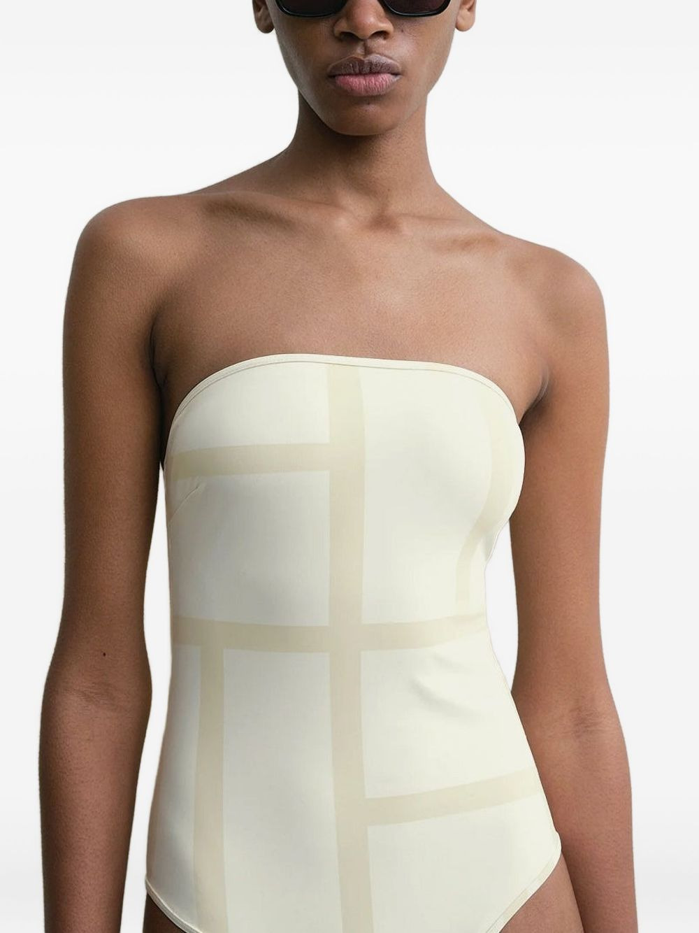 monogram strapless swimsuit - 3