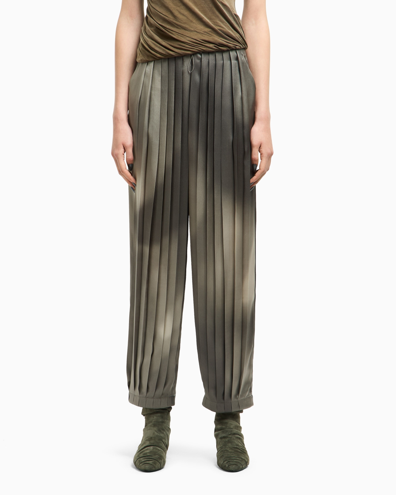 PRINTED SILK SATIN TROUSERS - 4