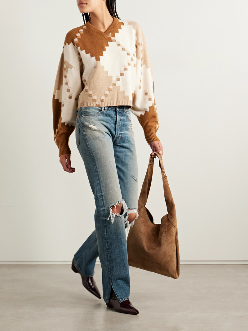 RÙADH The Agnes Distressed Mid-rise Straight-leg Jeans outlook