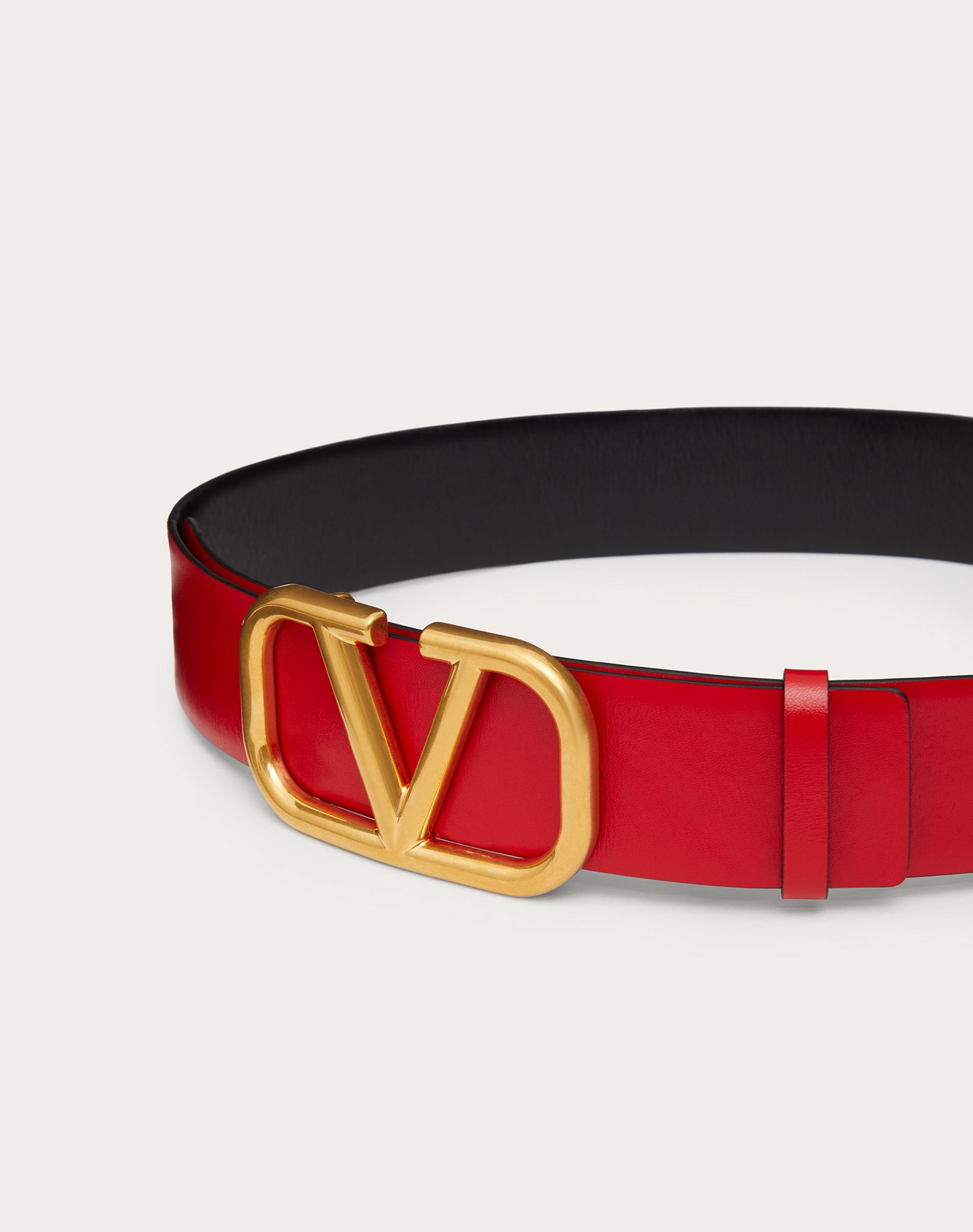 REVERSIBLE VLOGO SIGNATURE BELT IN Shiny CALFSKIN 40MM - 2