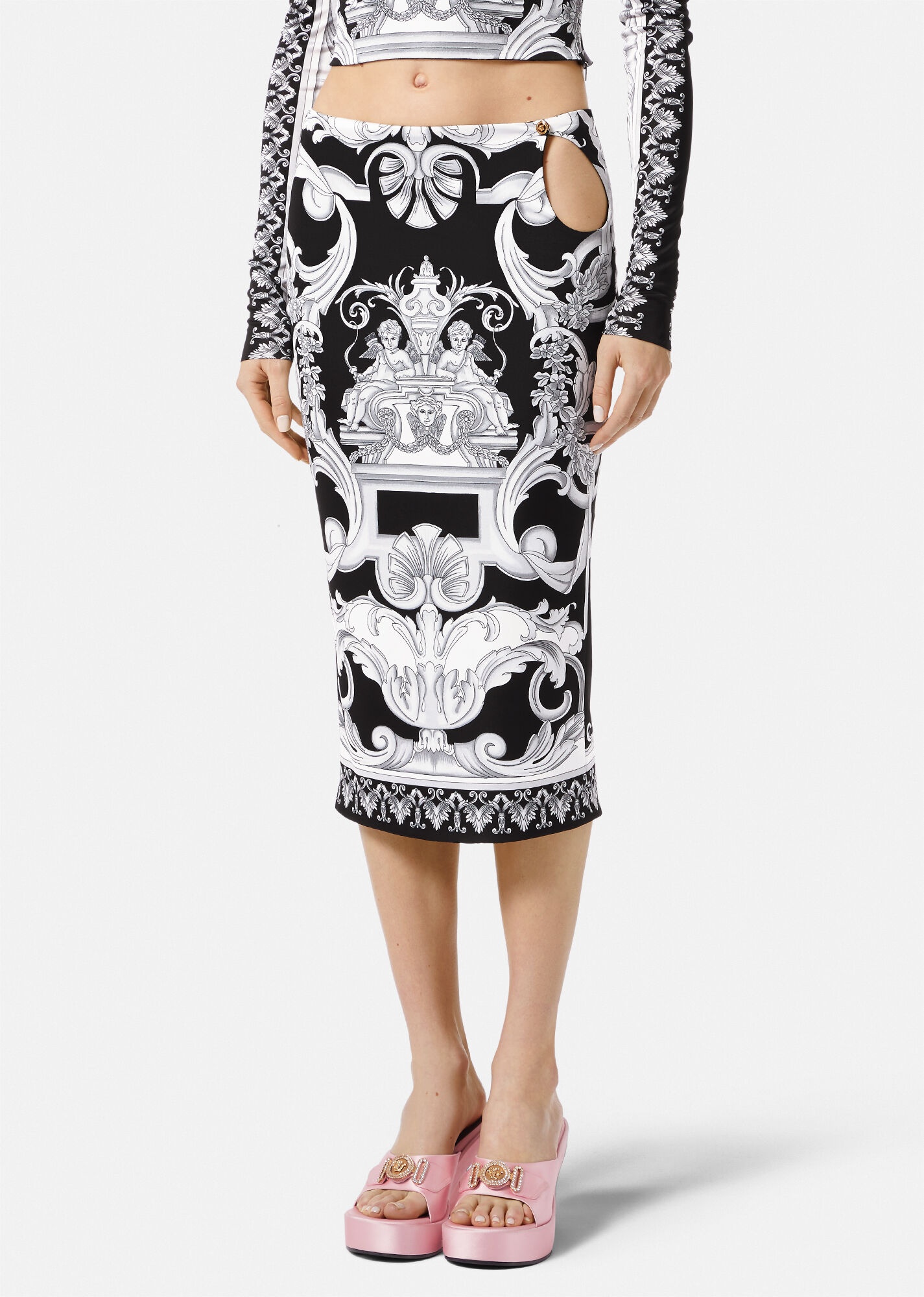 Silver Baroque Midi Skirt - 3