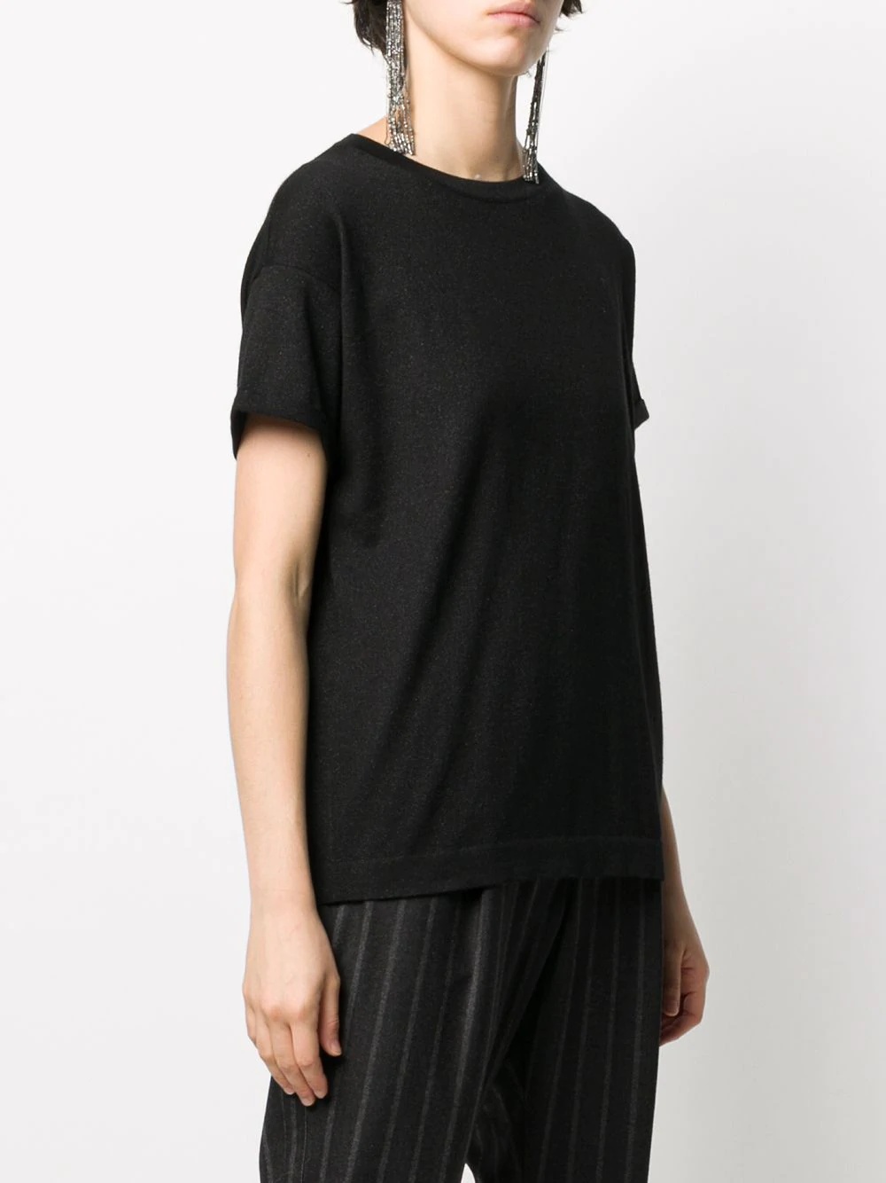 plain knitted T-shirt - 3