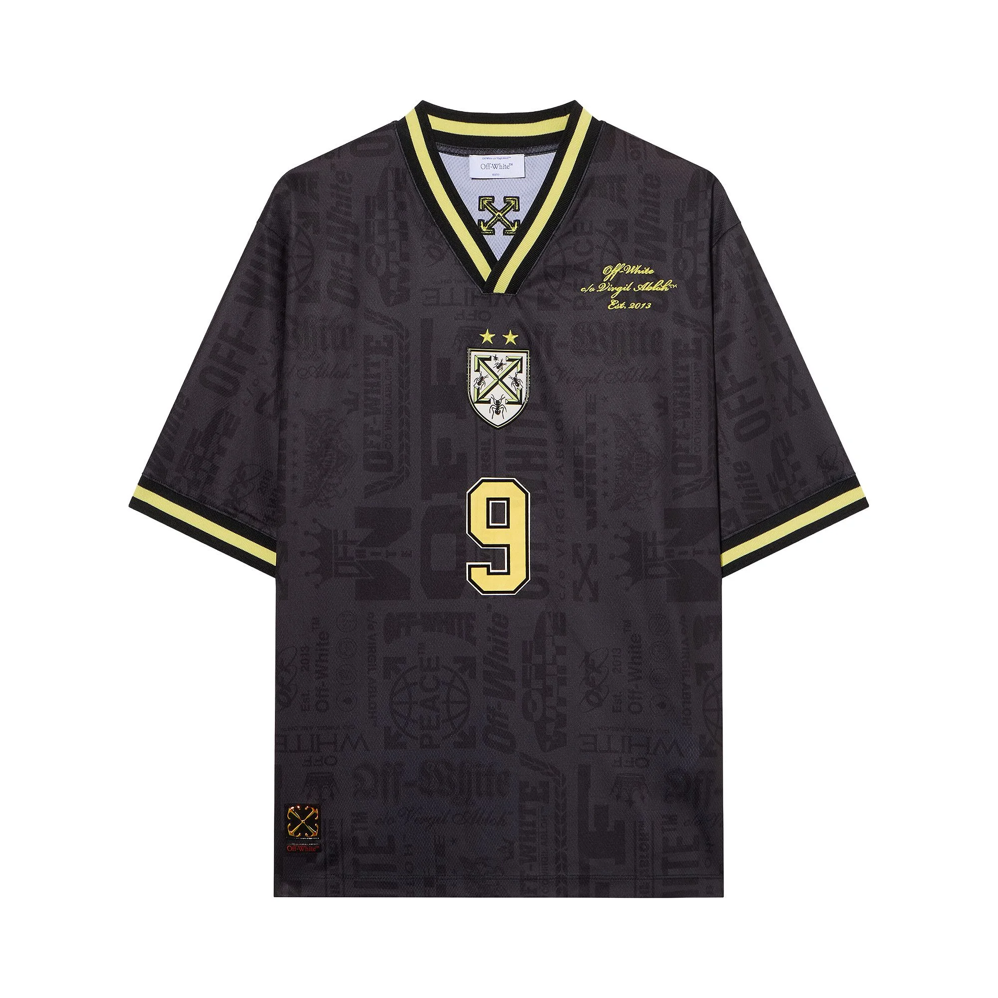 Off-White Multilogo Soccer Short-Sleeve Tee 'Black' - 1