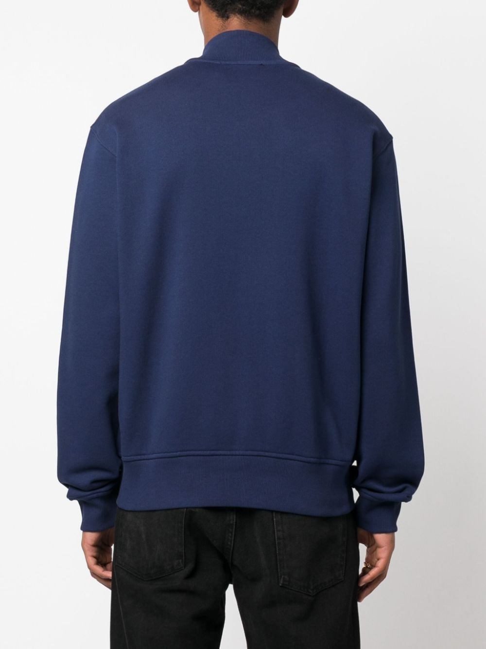 logo-print cotton bomber jacket - 4