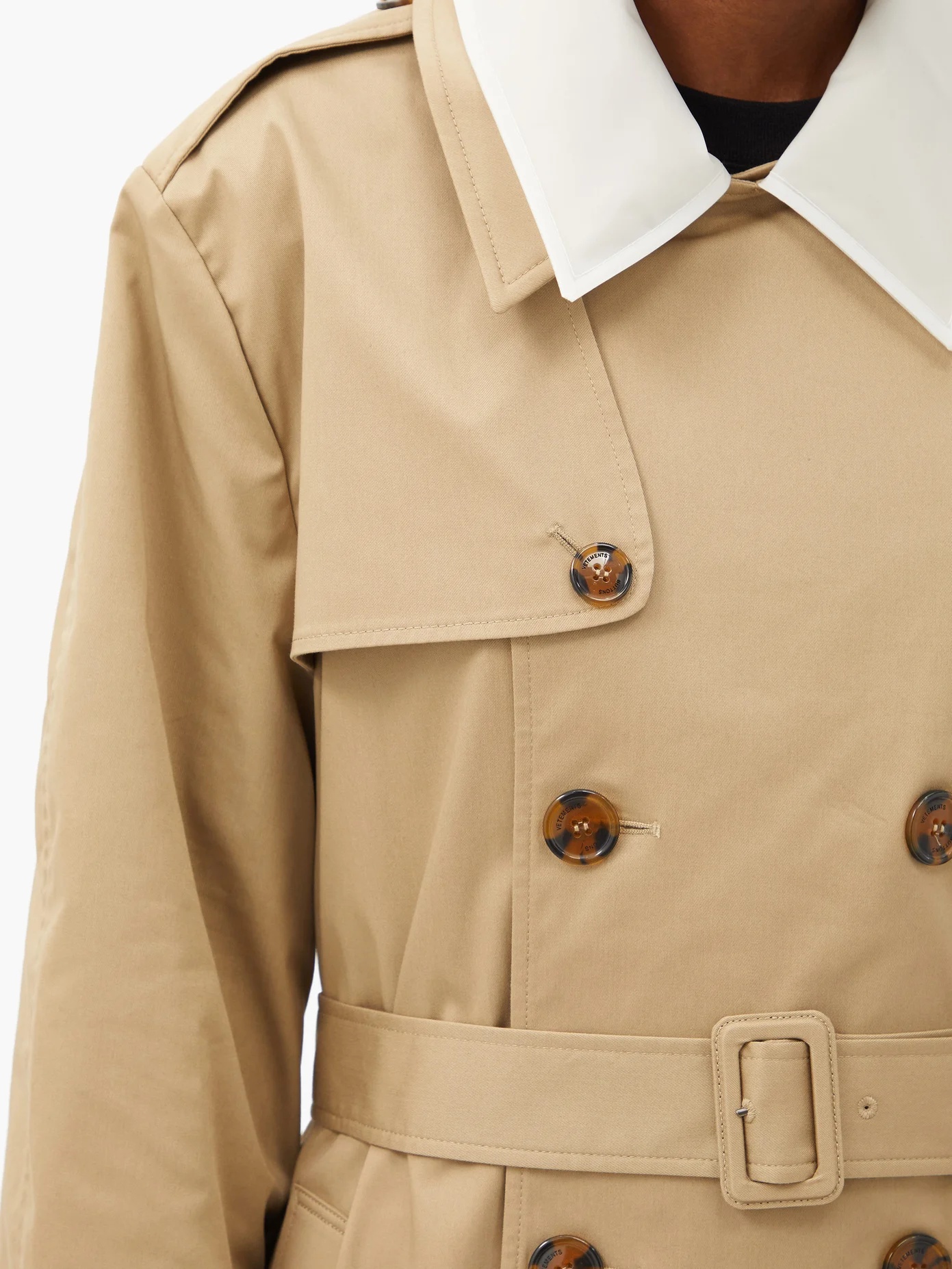 Cutout gabardine trench coat - 4