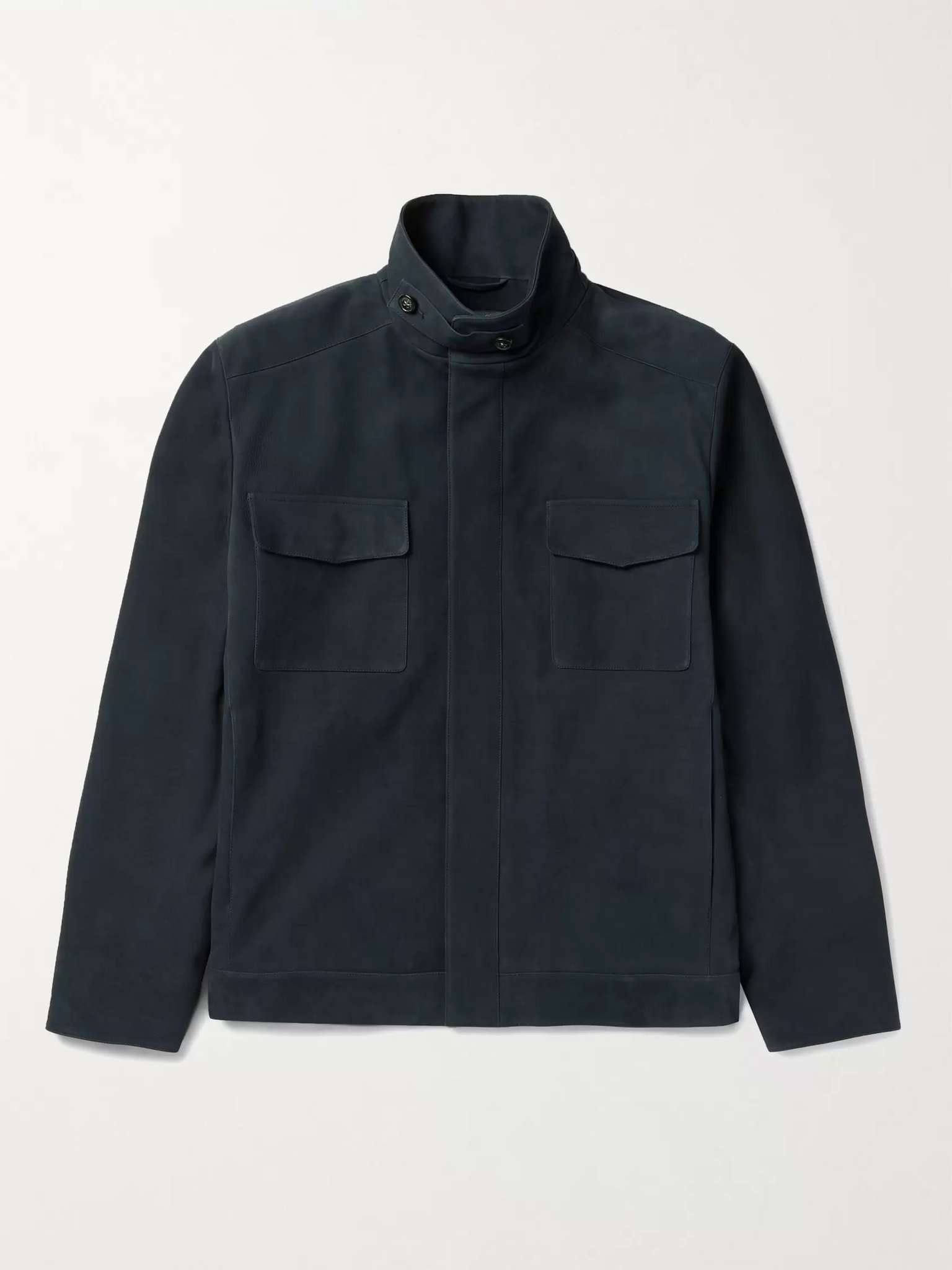 Traveller Biker Cashmere-Lined Nubuck Jacket - 1