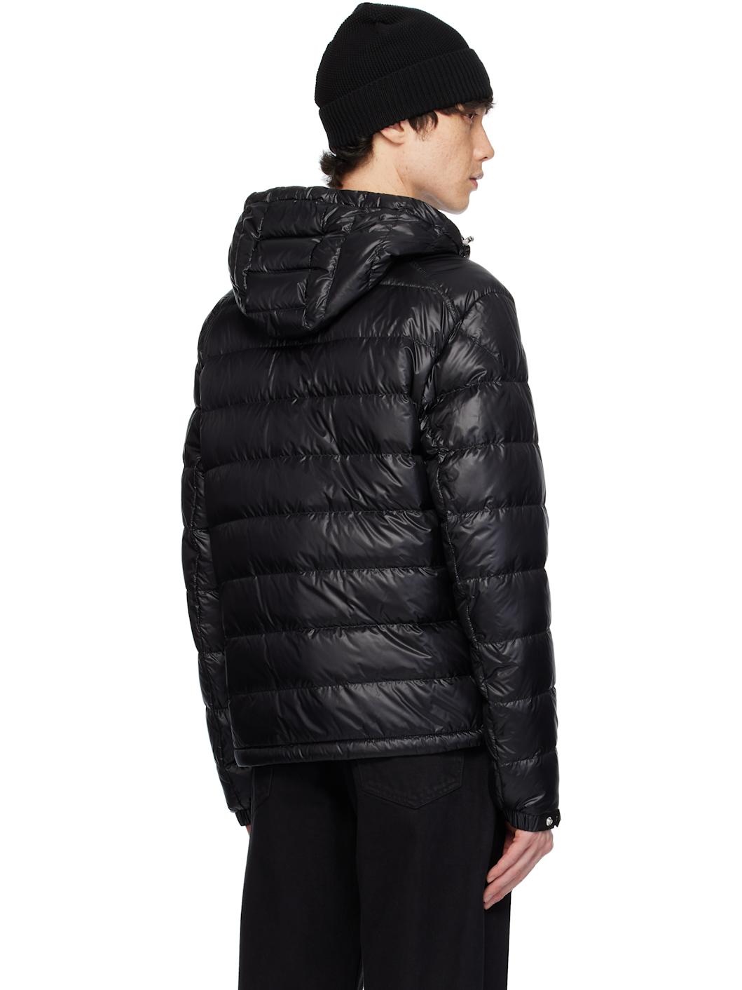 Black Gliere Hooded Short Down Jacket - 3
