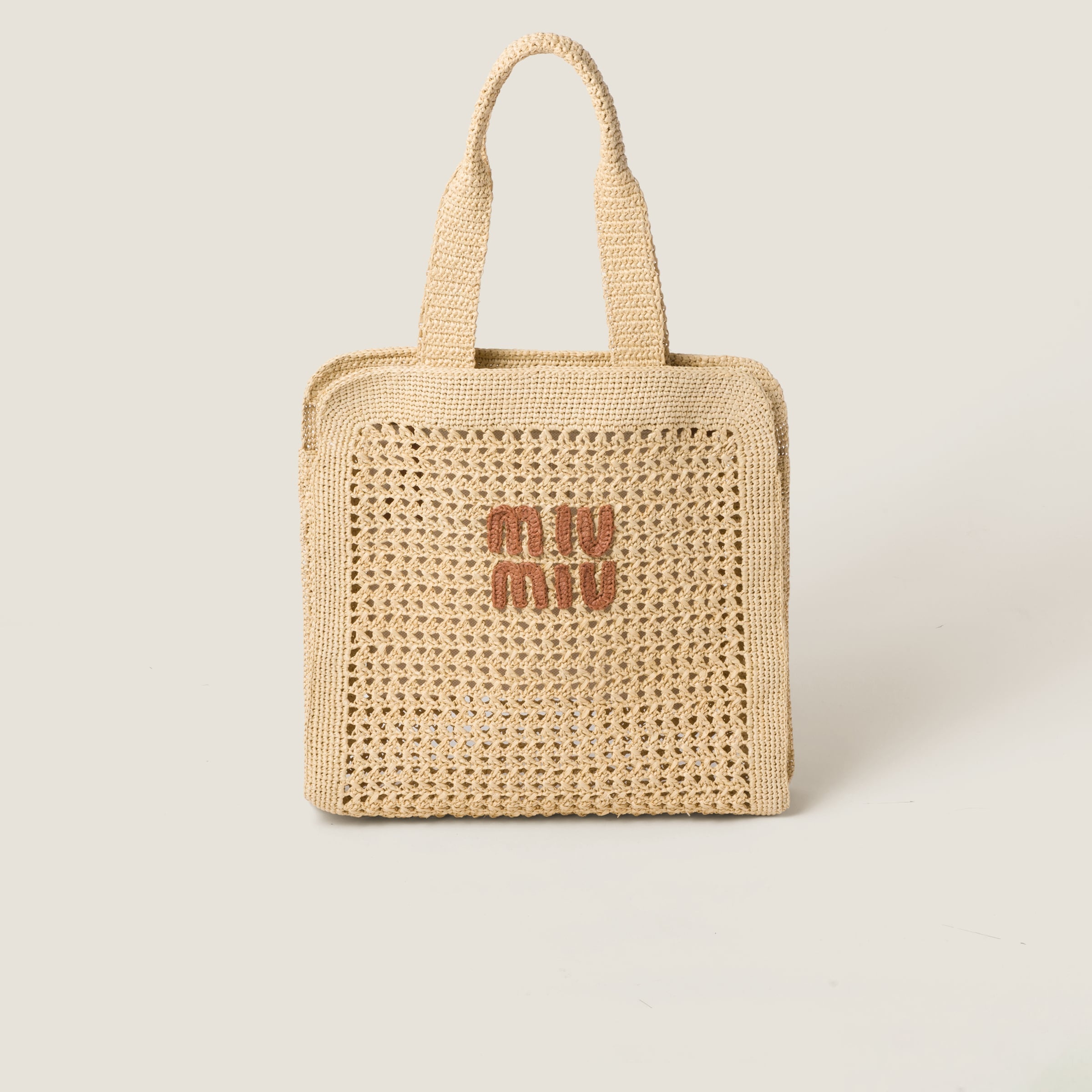 【MIU MIU】WOVEN FABRIC TOTE BAG Miu Miu Woven fabric tote bag | REVERSIBLE