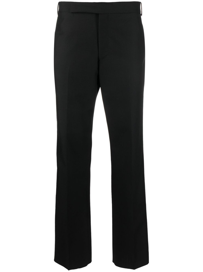 pressed-crease tapered-leg trousers 1