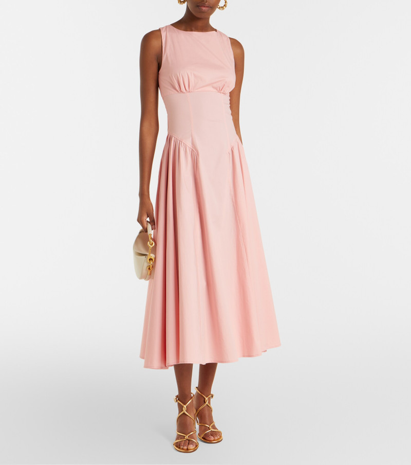 STAUD Gwen cotton poplin midi dress outlook
