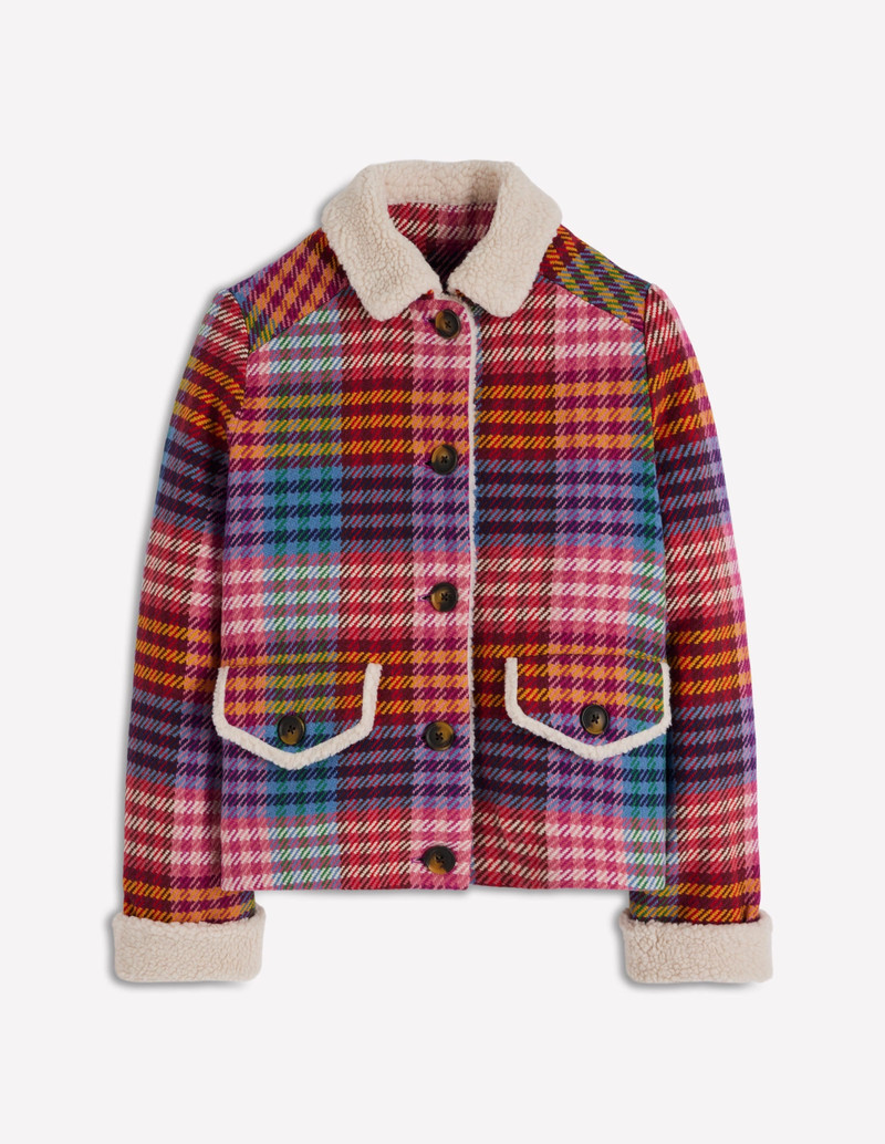 Stirling Check Coat-Rainbow Blanket Multigingham 1