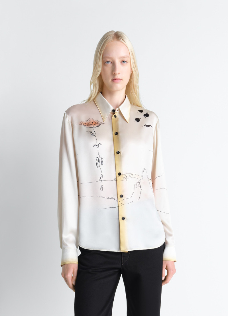 Lemaire POINTED COLLAR SHIRT IN LANDSCAPE PRINTED SILK outlook