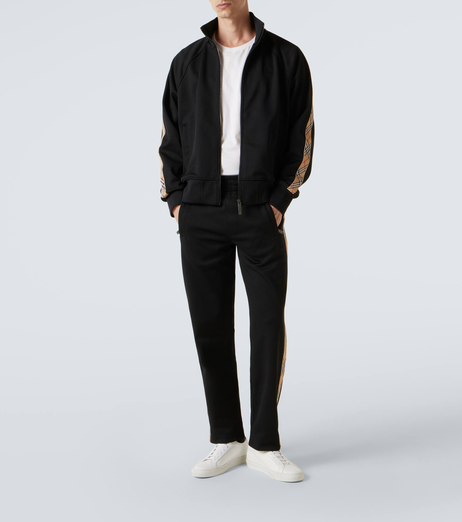 Burberry Check cotton-blend jersey track jacket - 2