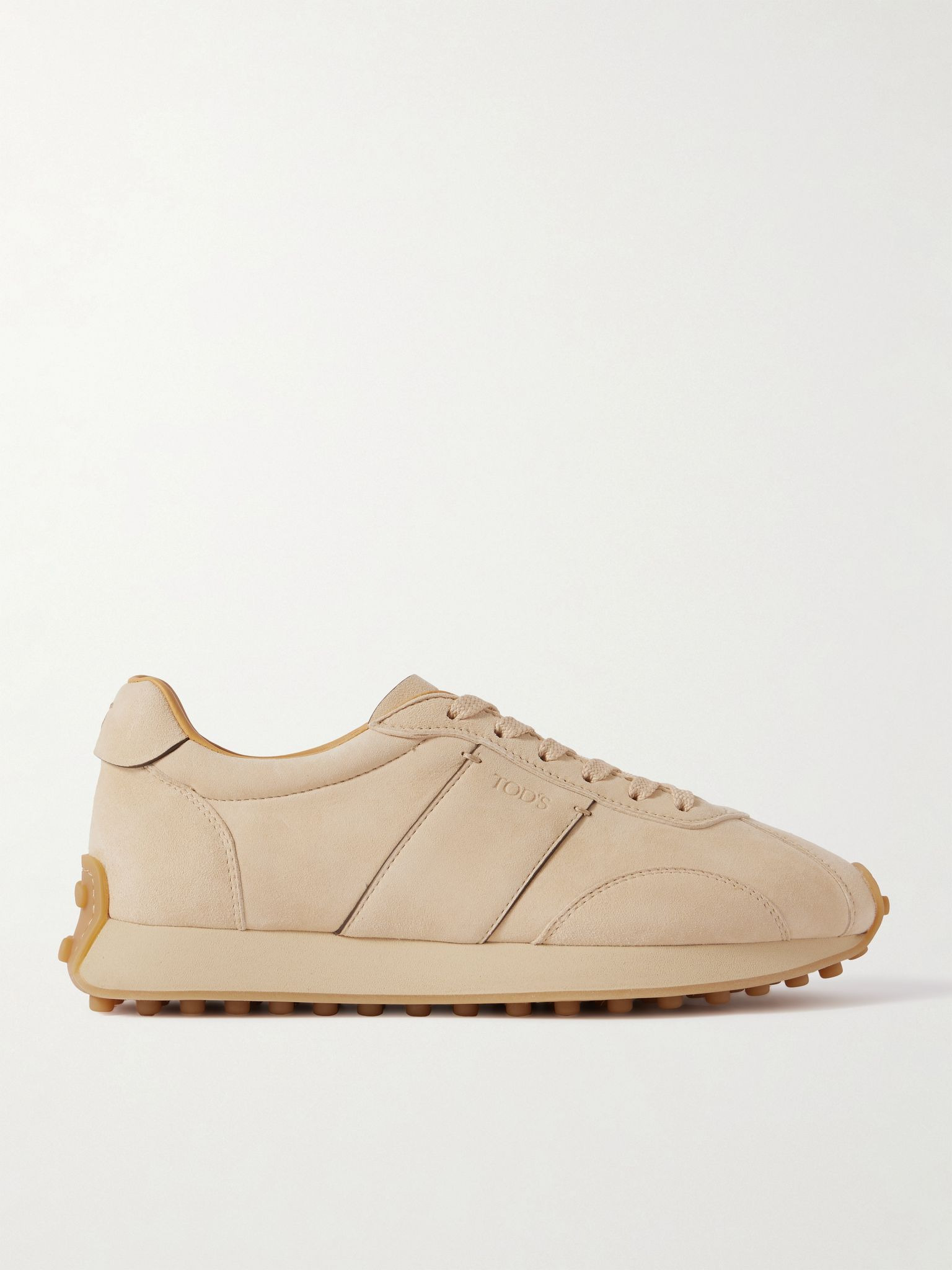 Sportivo Active leather-trimmed suede sneakers Camel - 1