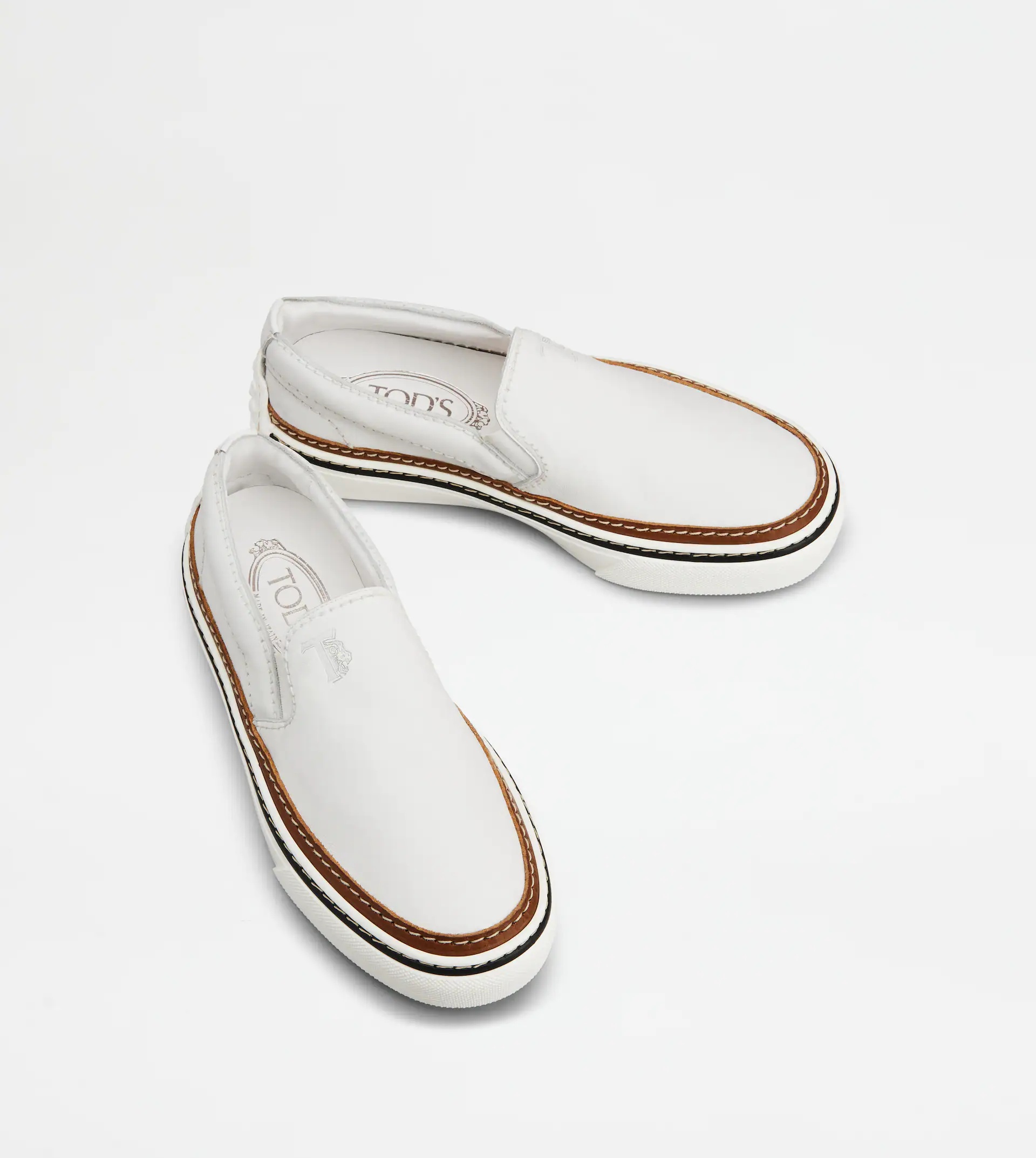 SLIP-ON IN LEATHER - WHITE - 3