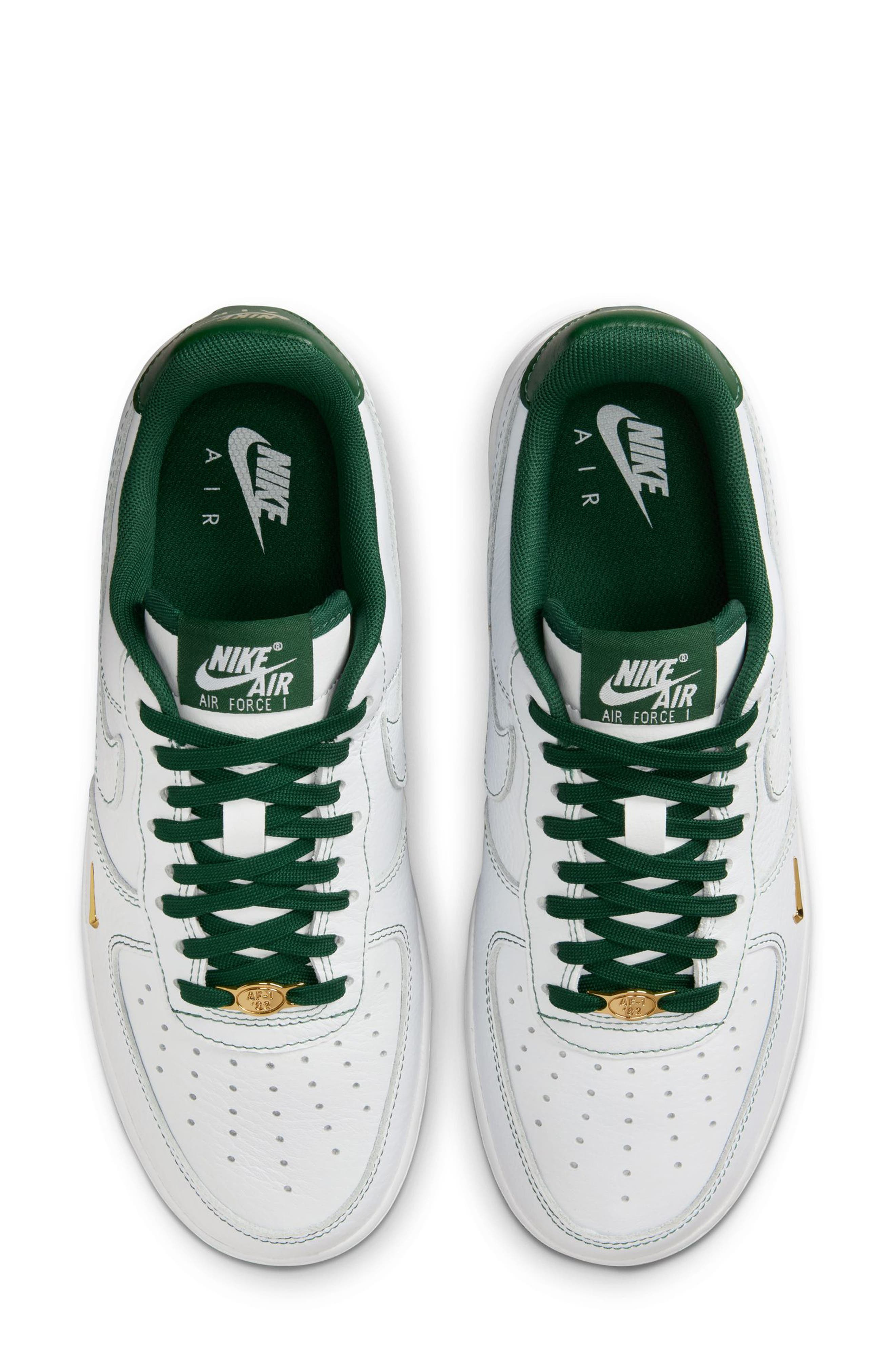 Nike Air Force 1 '07 Sneaker in White/Green/Gold at Nordstrom - 3