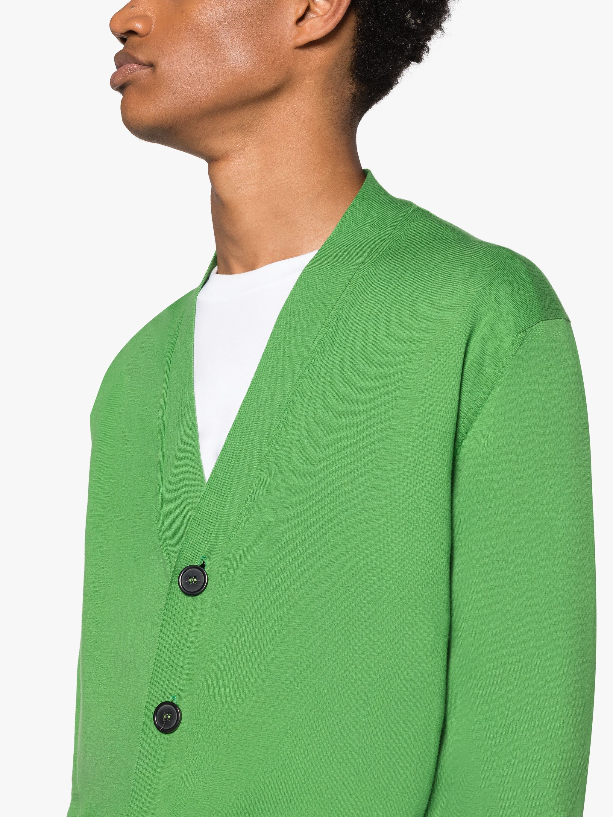 GREEN COTTON CARDIGAN - 5