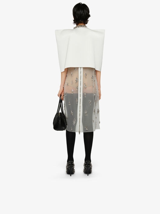 SQUARE EVENING CAPE IN CREPE - 4