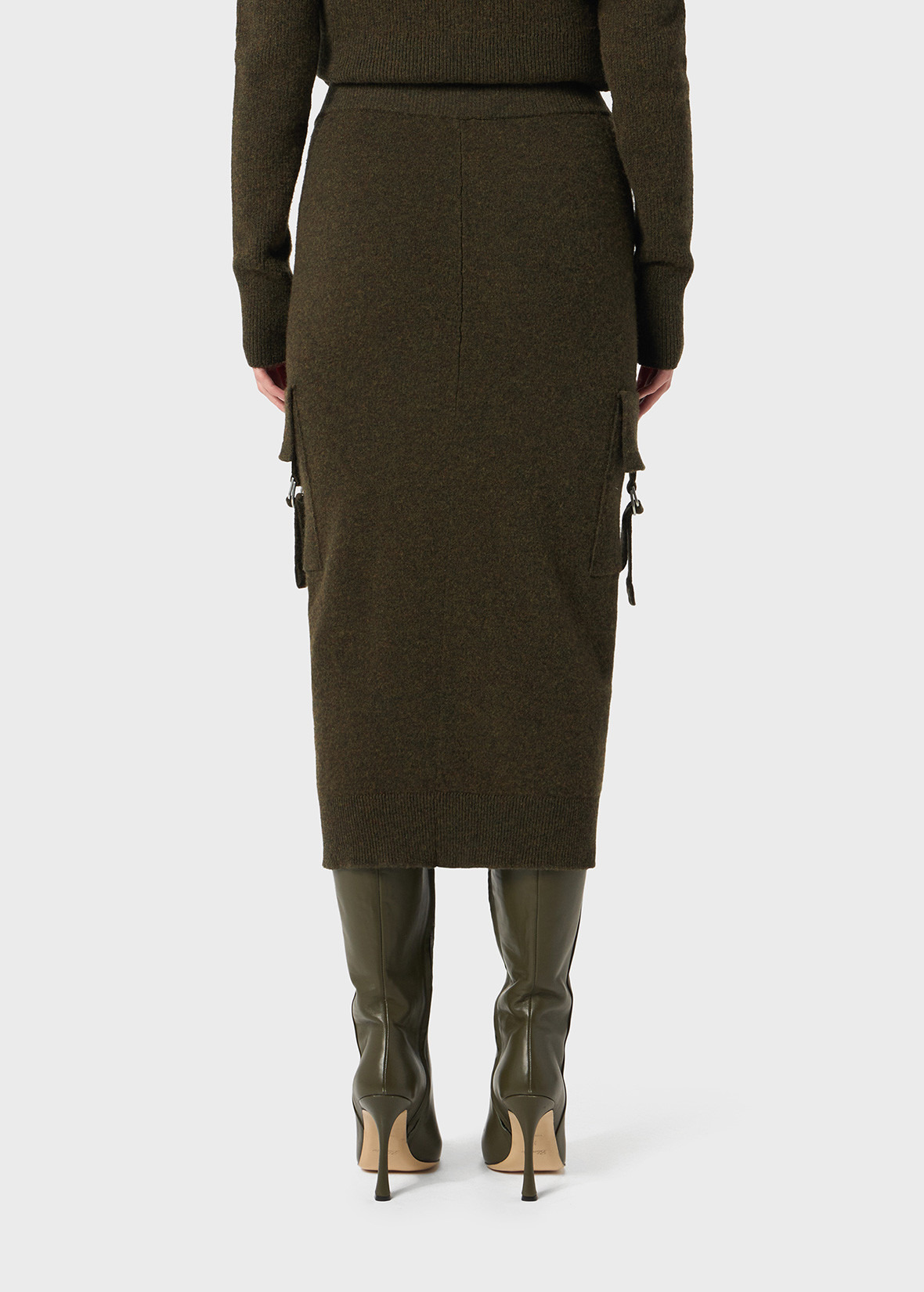 MIDI KNIT SKIRT WITH CARGO POCKETS - 4