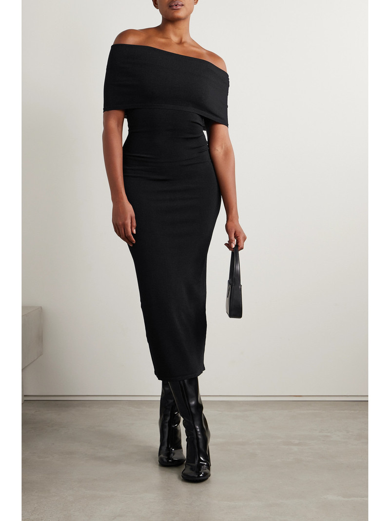 WARDROBE.NYC Off-the-shoulder Stretch-jersey Midi Dress outlook