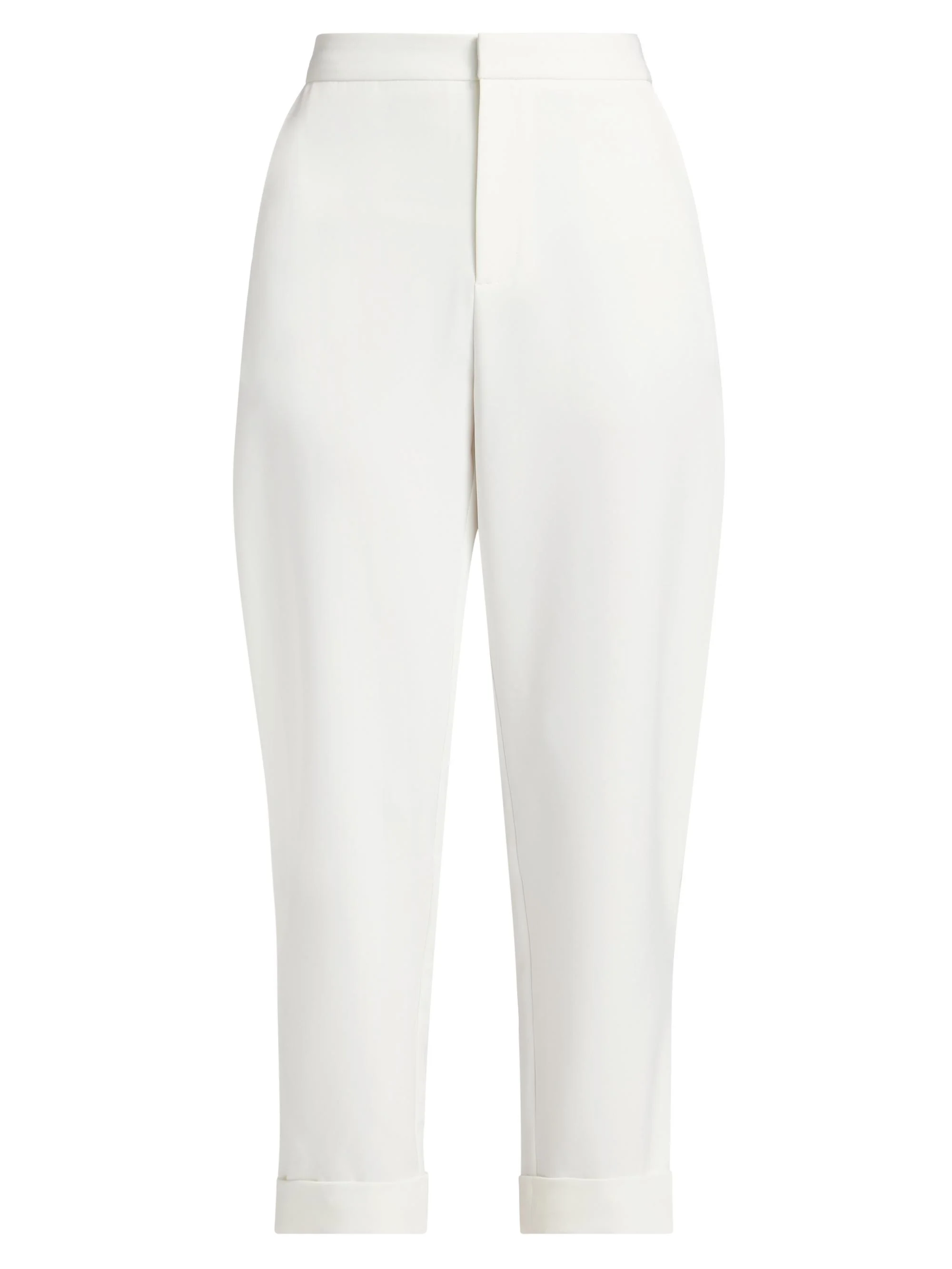 Women's Matte Side-Slit Crop Pants - Off White - 1