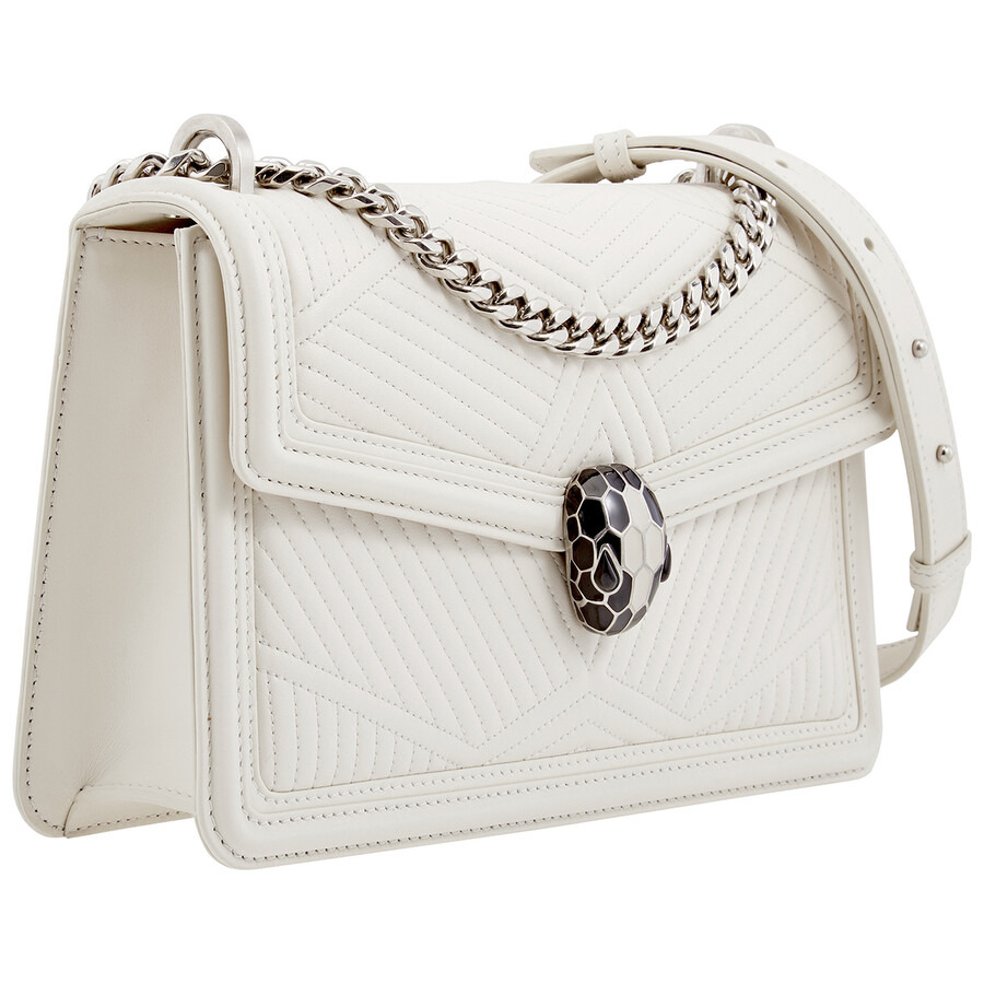 Bvlgari Serpenti Diamond Blast Shoulder Bag- White Agate - 3