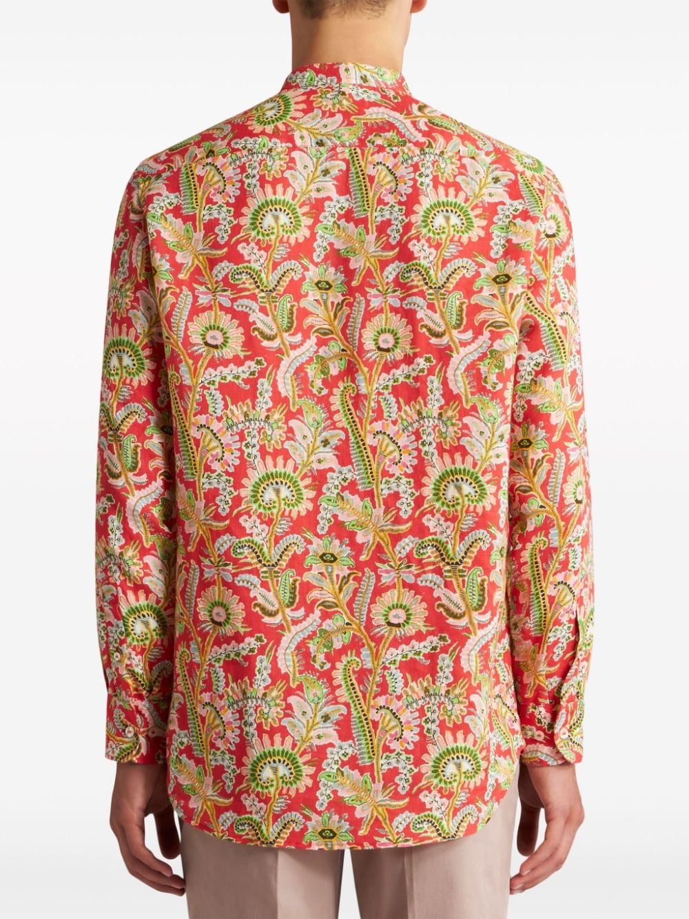 floral-print button-up shirt - 3