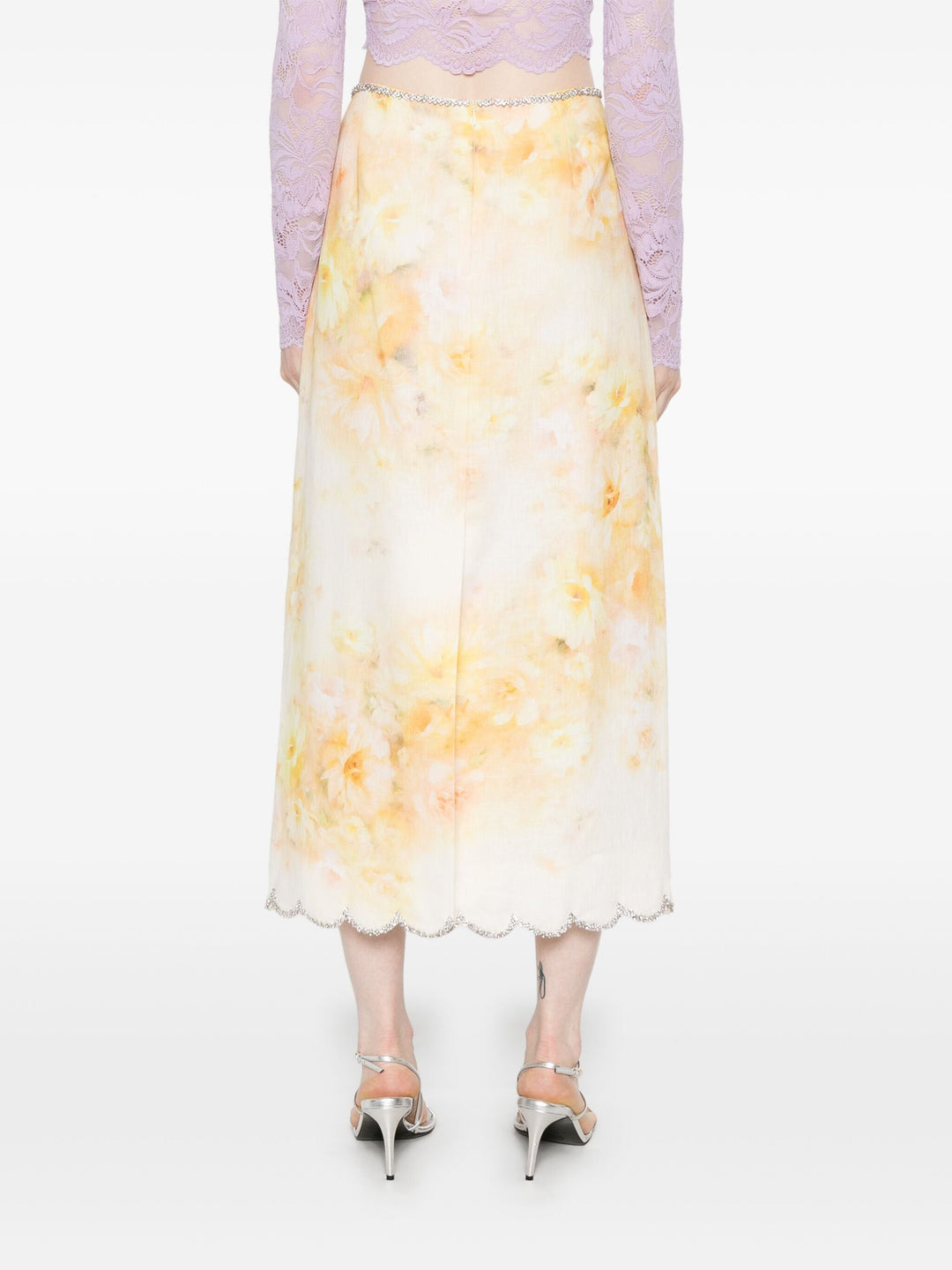 Crush Scalloped Midi Skirt - 4