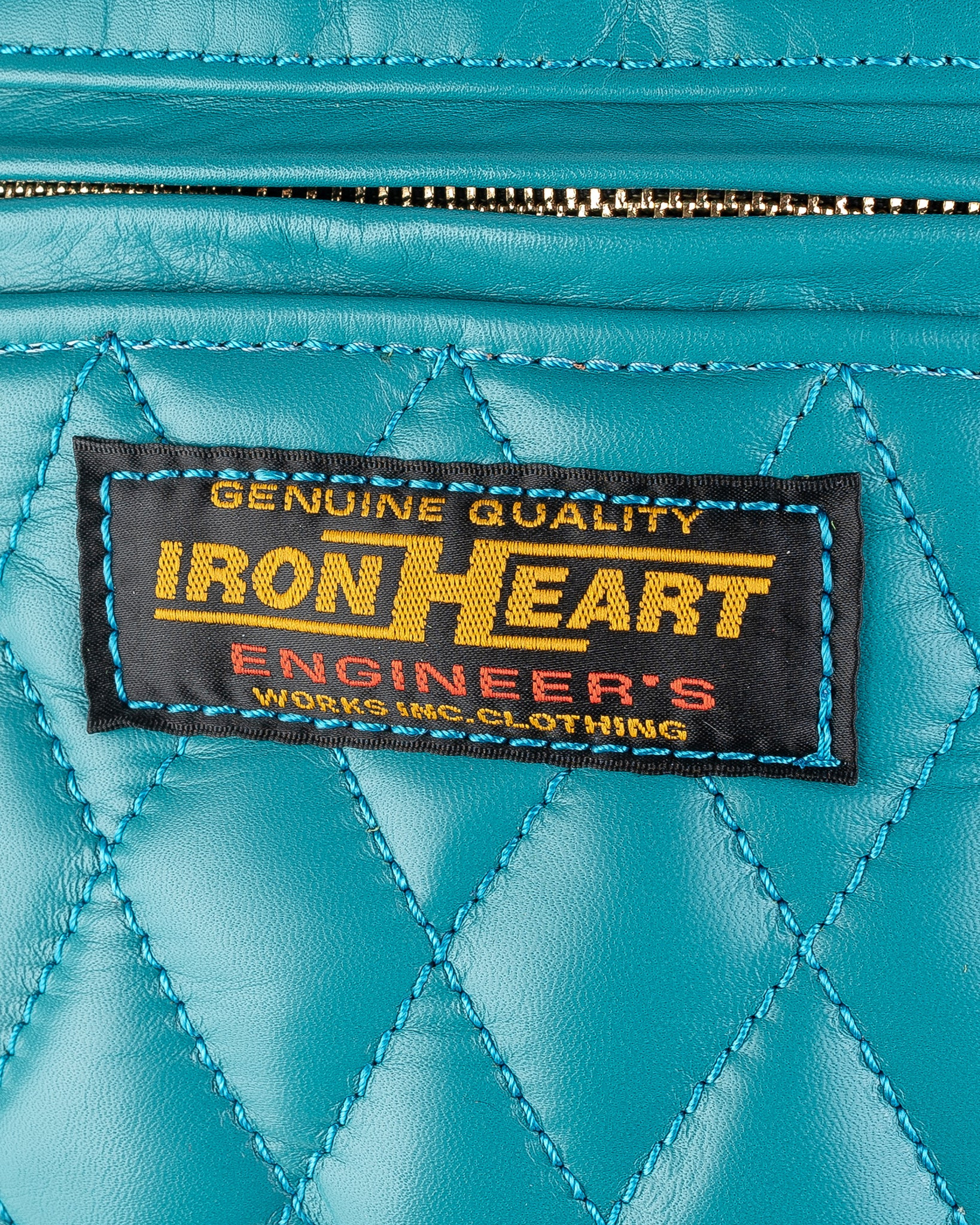 IHE-45-BLU Diamond Stitched Leather Waist Bag - Blue - 7