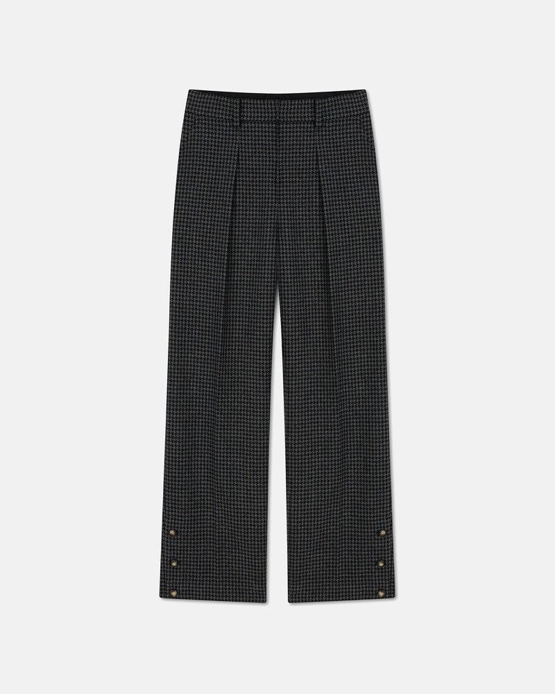 Houndstooth 모직 주름 바지 - 1