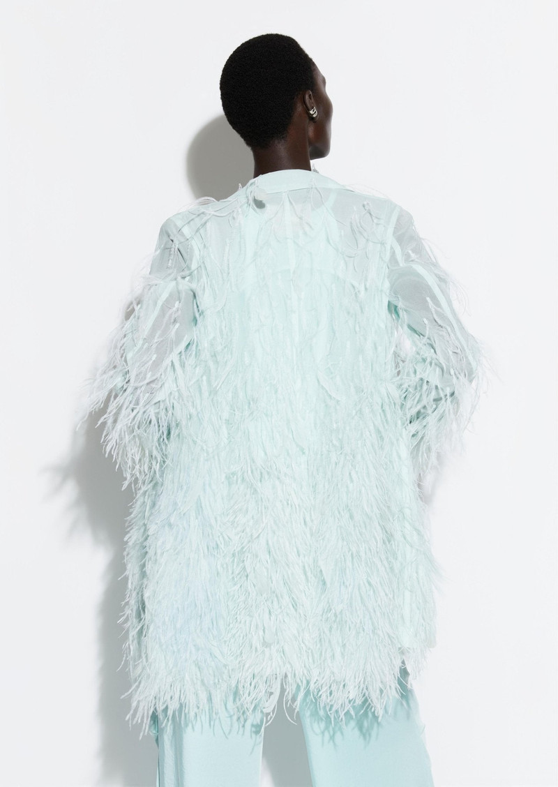 Feather Embroidery Single Breasted Blazer 4