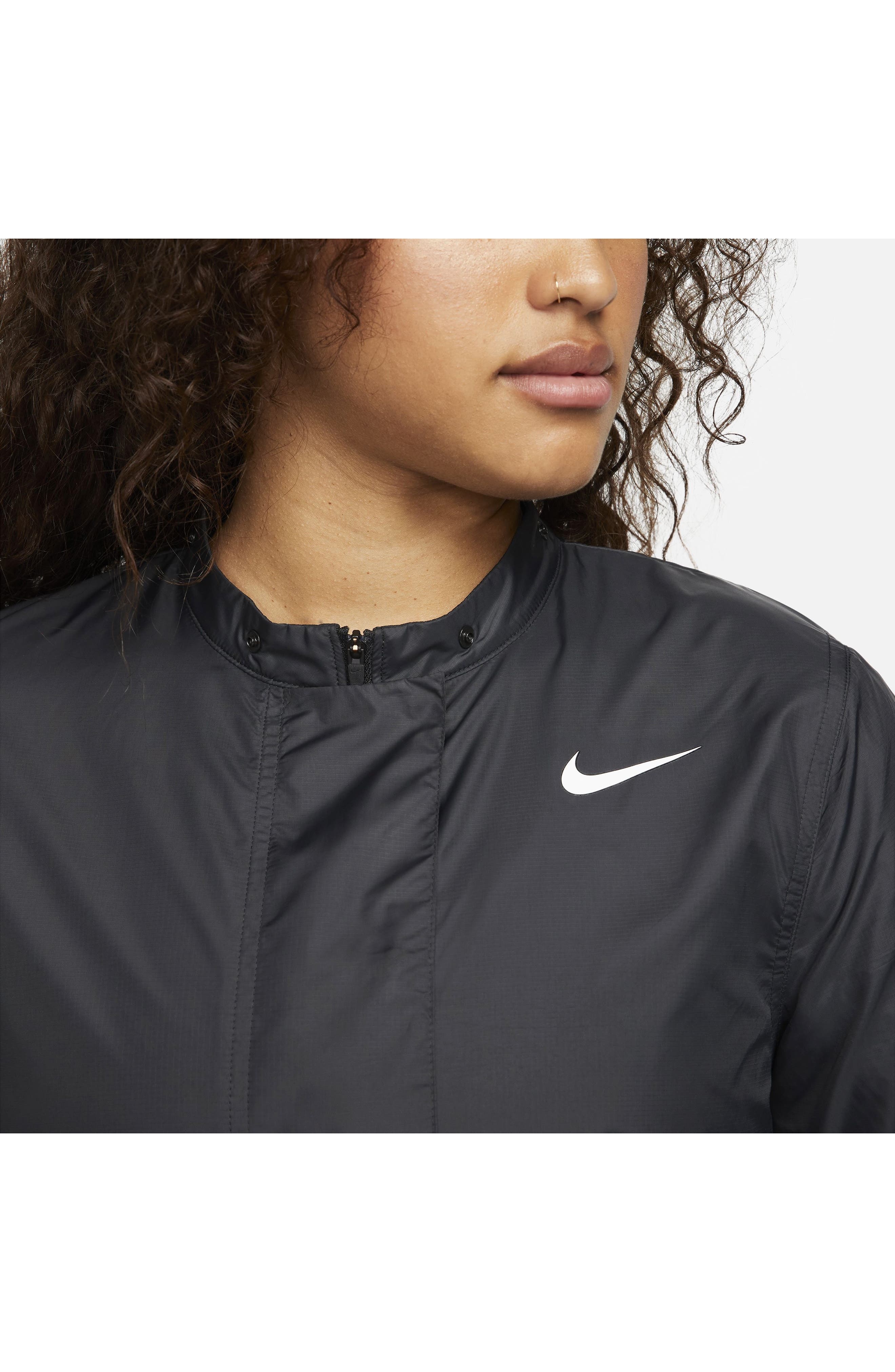 Nike Tour Water Repellent Hooded Golf Jacket in 010 Black/white at Nordstrom - 4