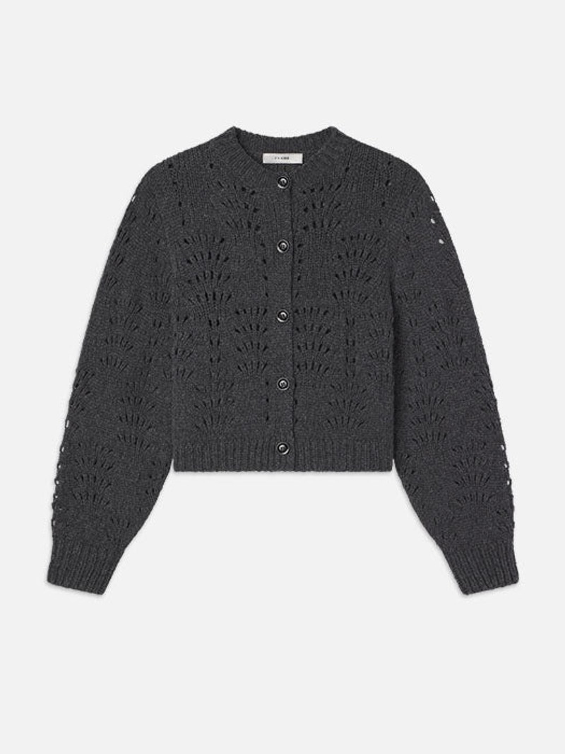 Textured Stitch Cardigan in Dark Gris Heather 1