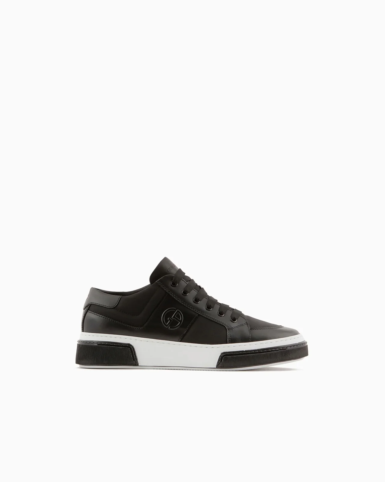 Leather and fabric sneakers - 1
