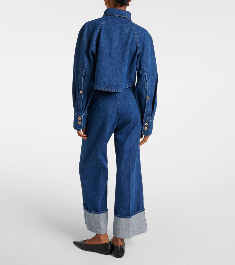 cropped buttoned denim shirt 3